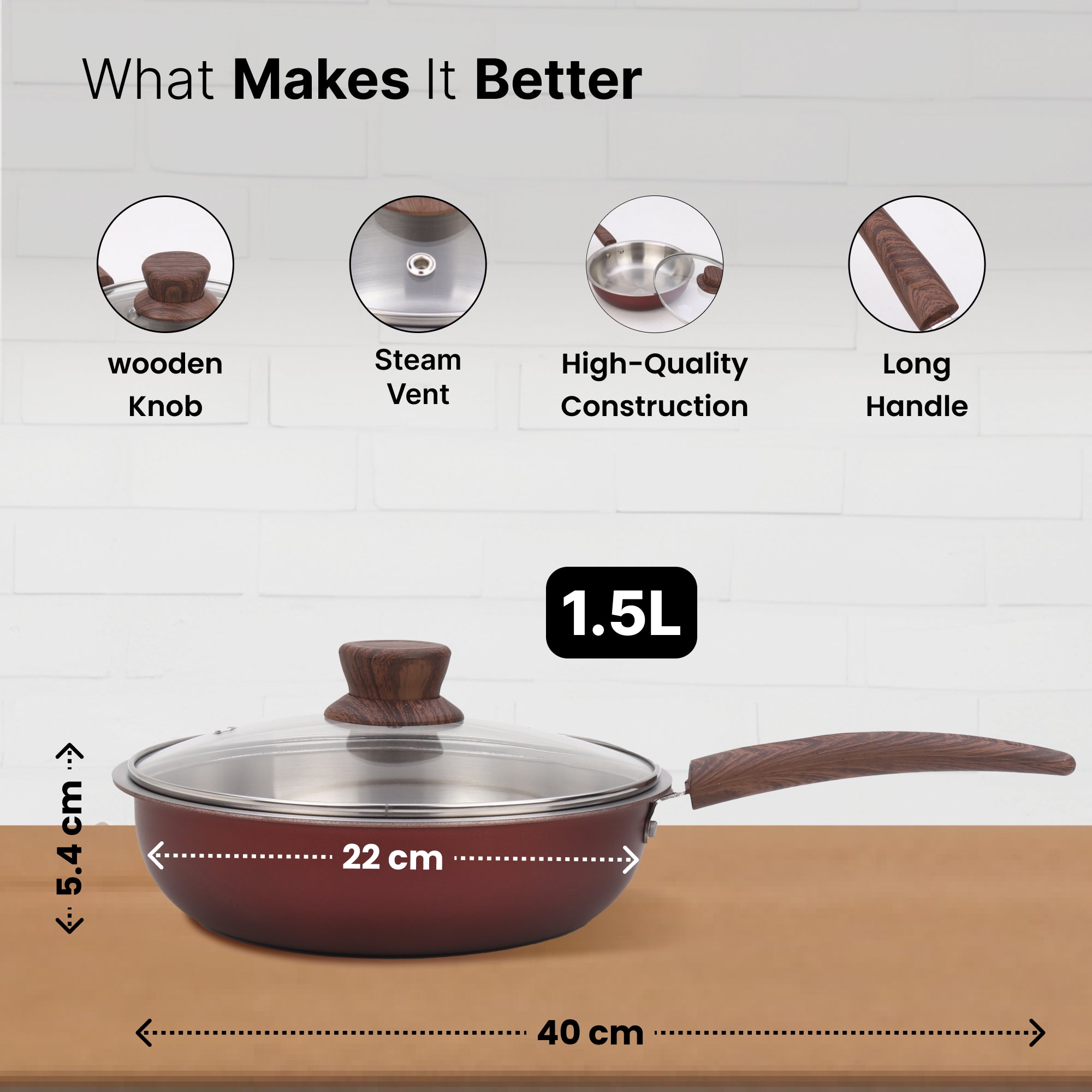 The Better Home Red Fry Pan - Perfect for family meals