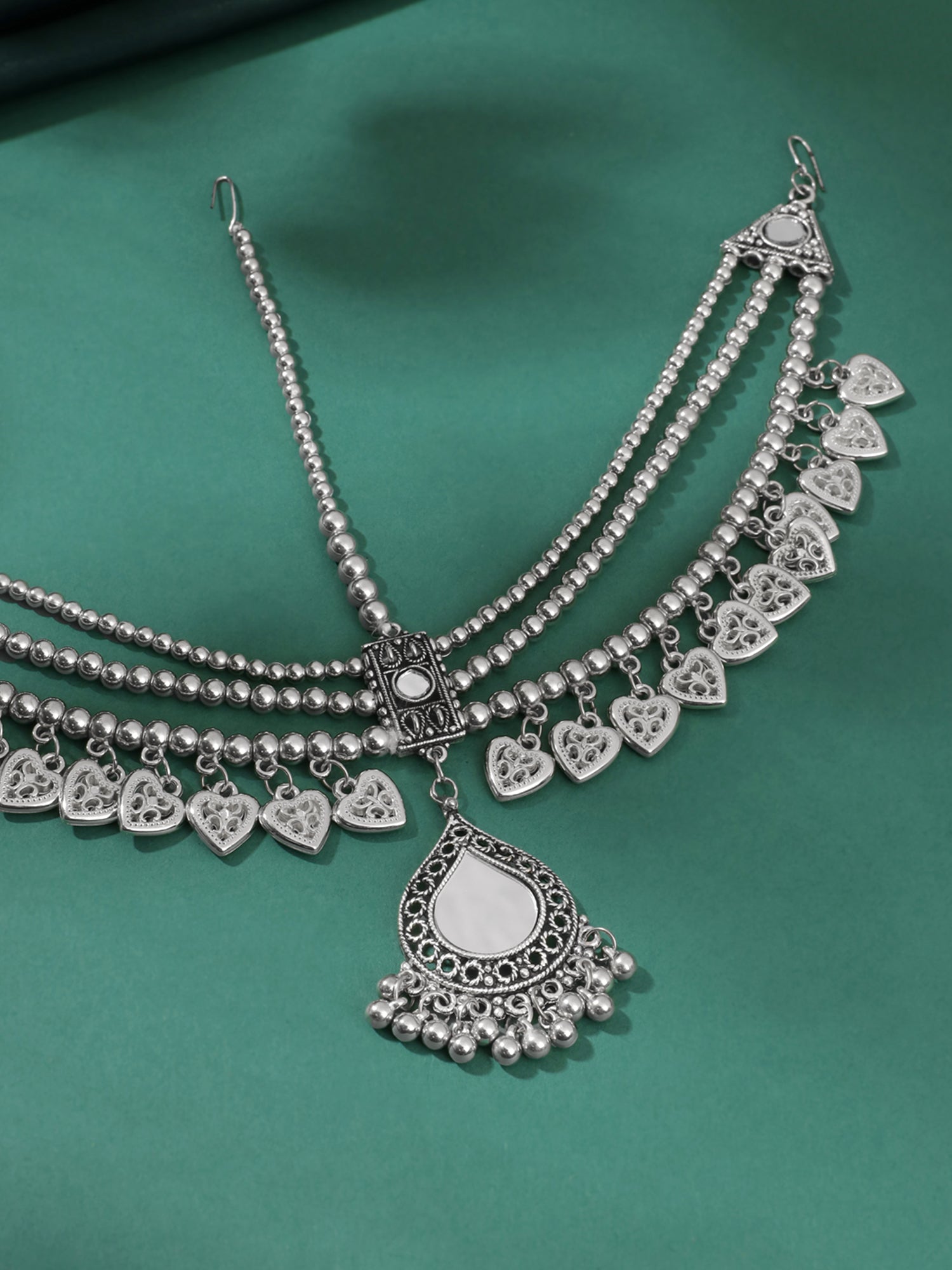 Yellow Chimes matha patti - elegant wedding accessory