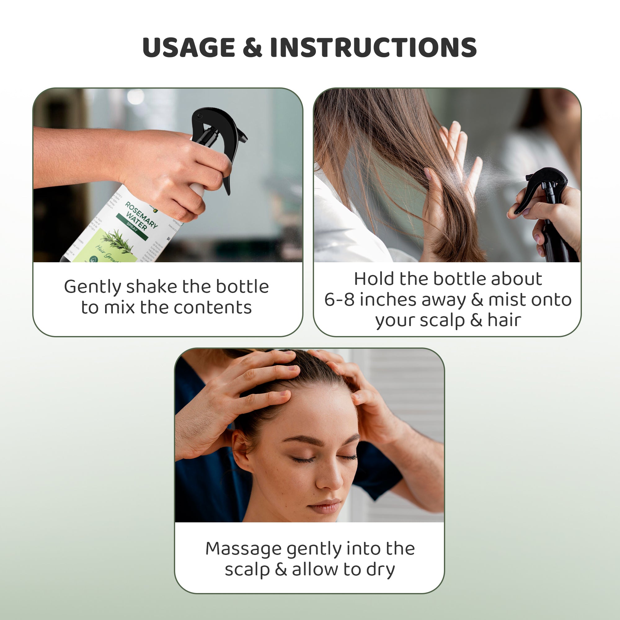 Rey Naturals rosemary water - refreshing hair mist for men