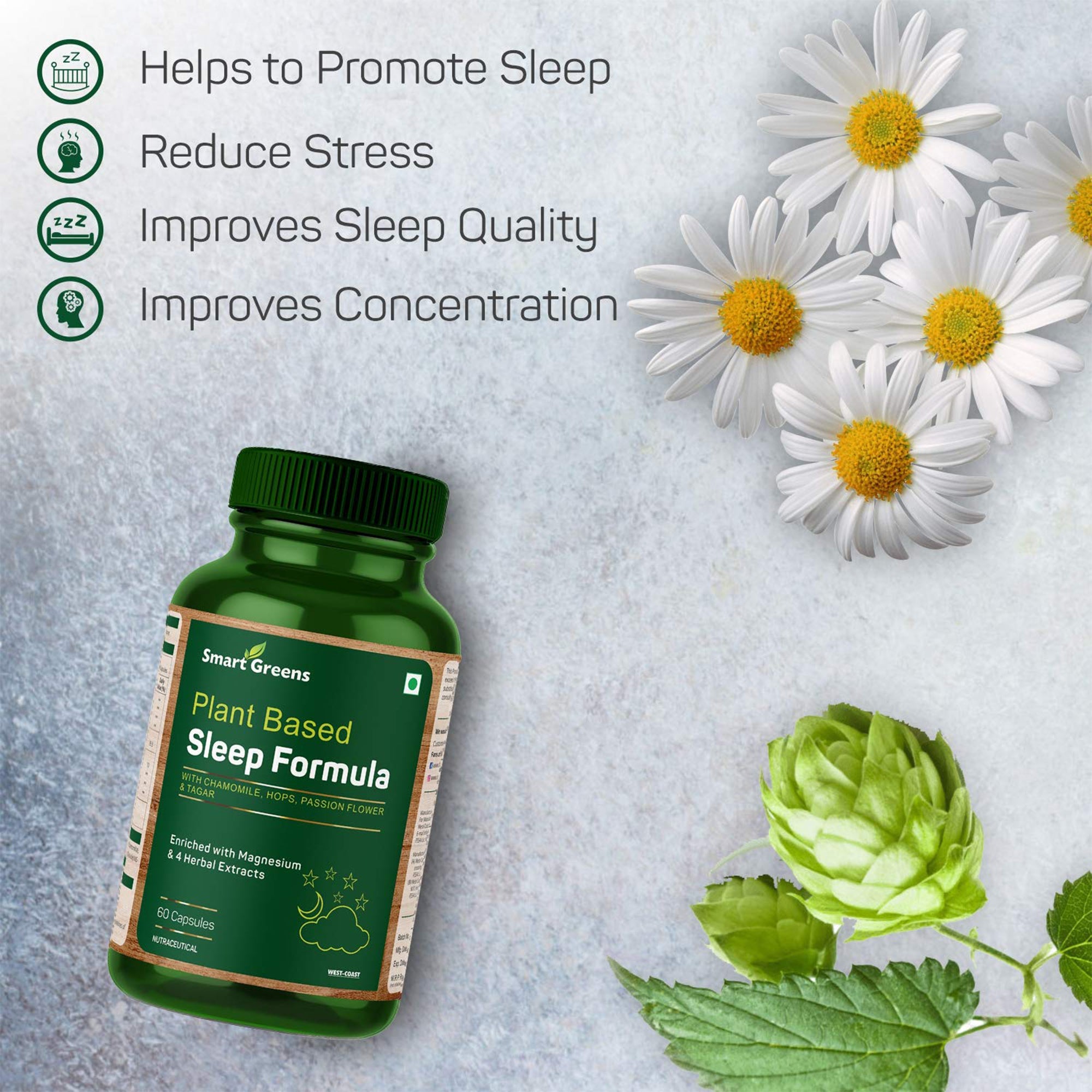 Smart Greens melatonin tablets - Non-GMO sleep solution