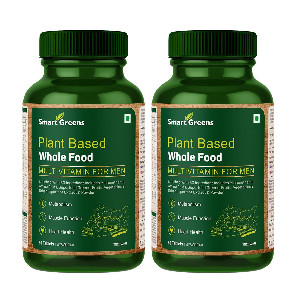 Smart Greens multivitamin tablets - clean and natural ingredients