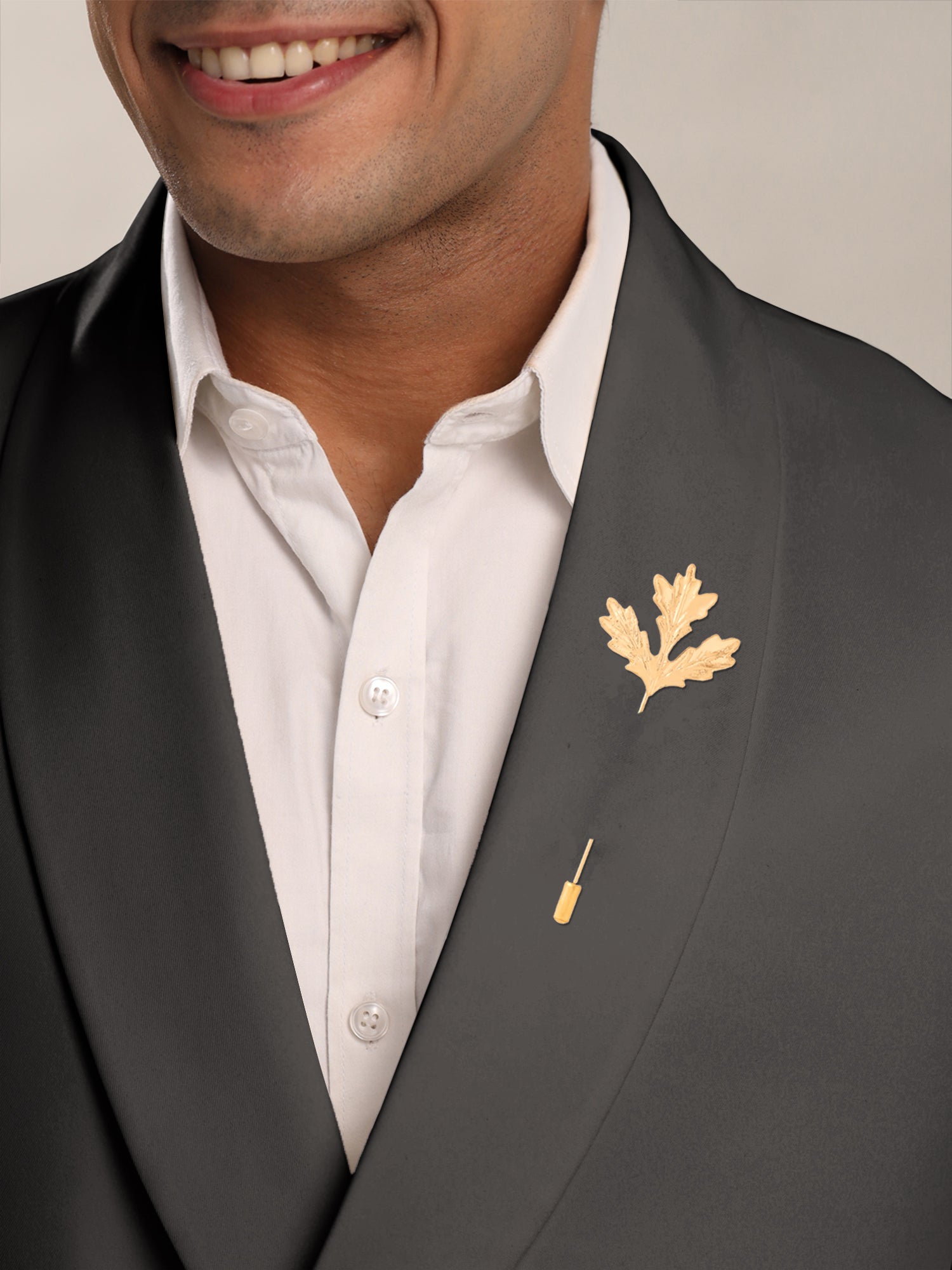 Silver Lapel Pin For Men Men's Rose Lapel Pin Satin Tassel Chain