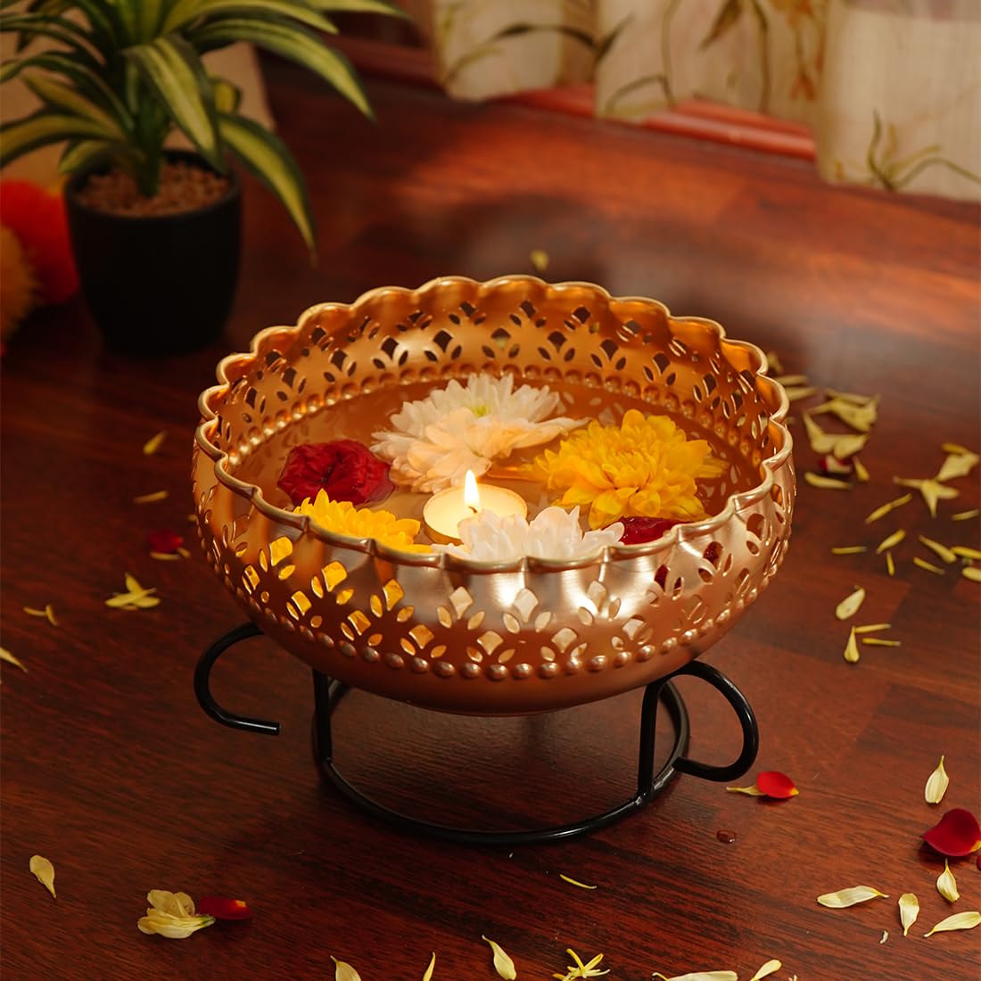 Ekhasa gold urli bowl - versatile decorative accessory