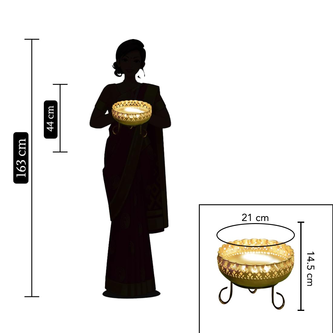 Ekhasa gold urli bowl - stylish floral arrangement piece