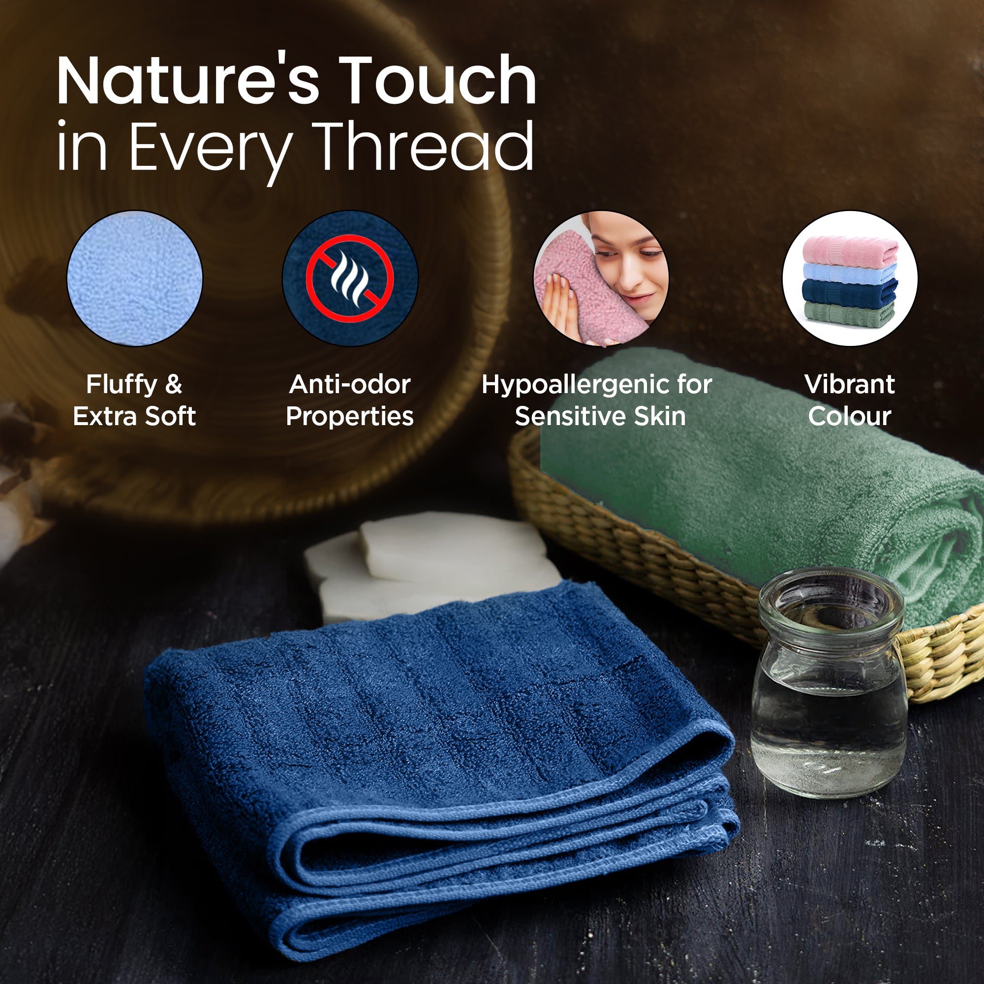 Mush bamboo bath towel - family picnic towels