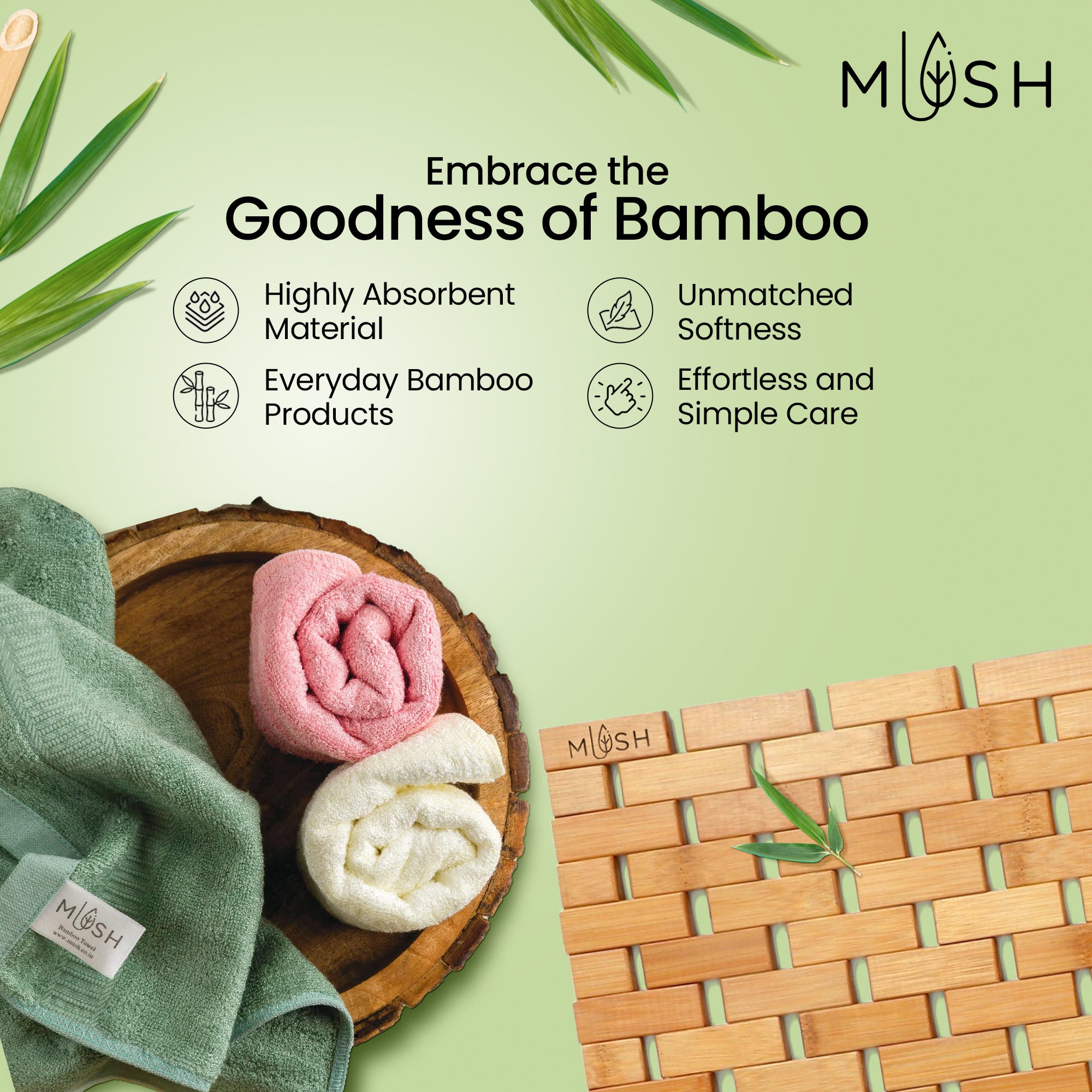 Mush bamboo bath towel - after shower at home
