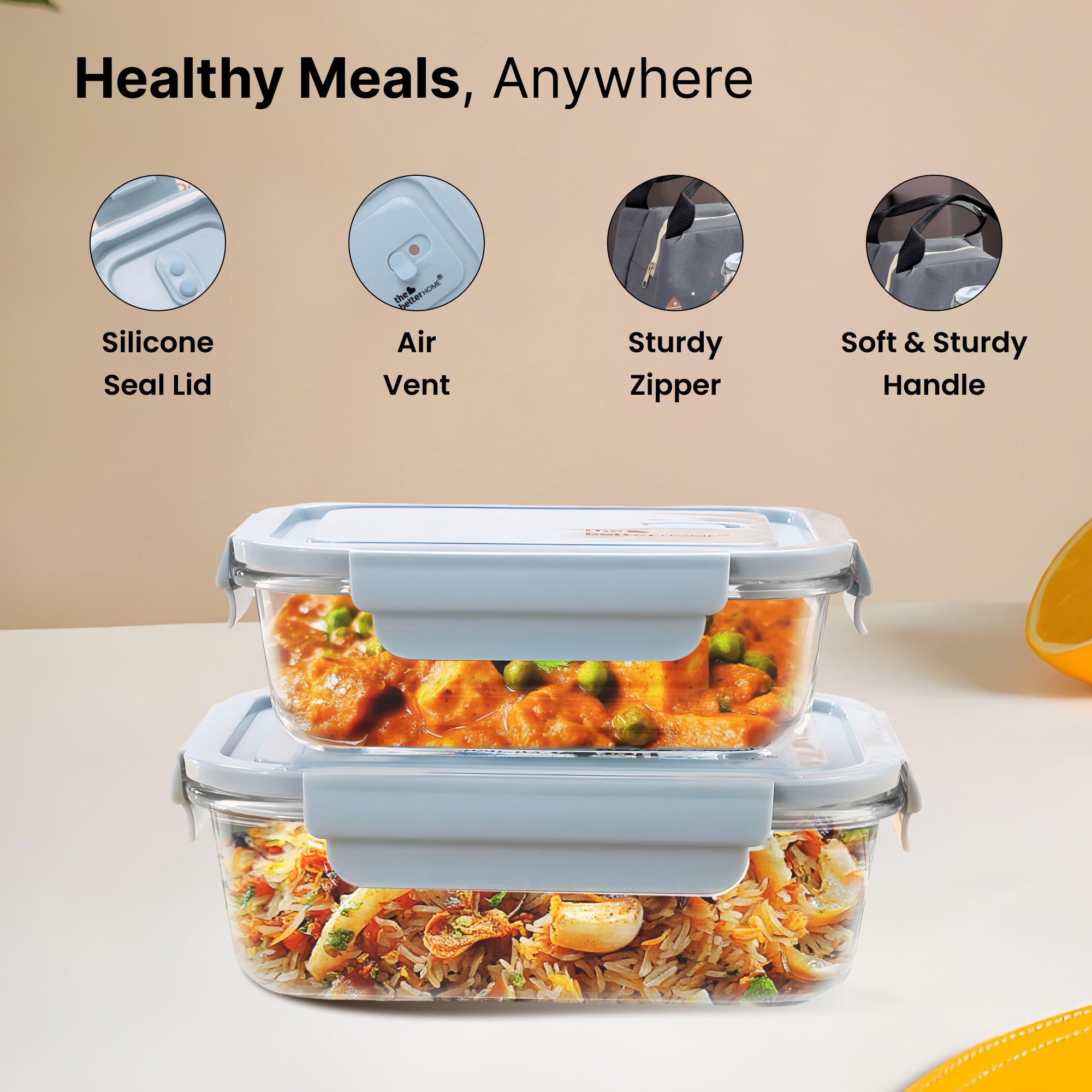 The Better Home blue lunch box - stylish for outdoor picnics