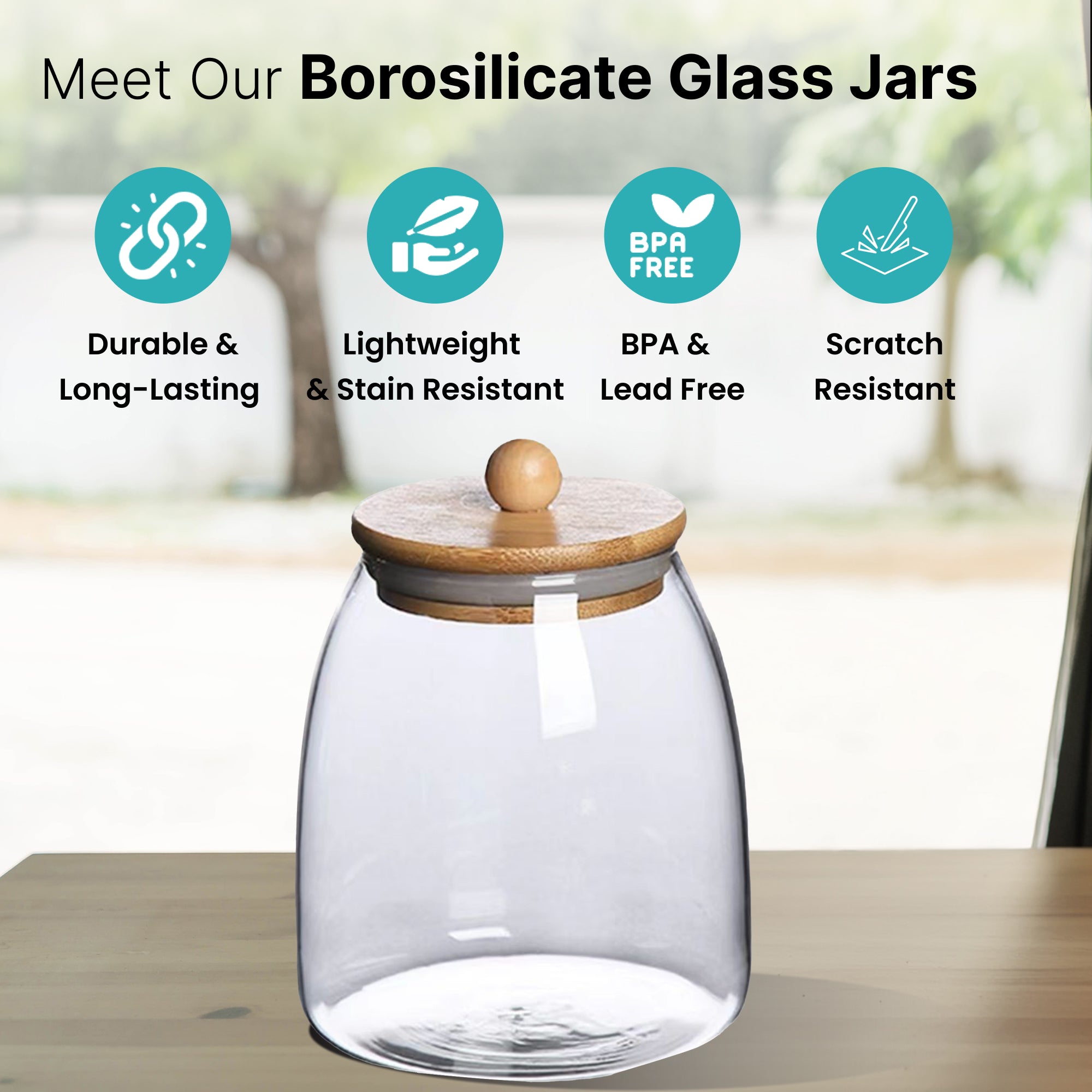 The Better Home Borosilicate Glass Jar - Dense Foods Storage
