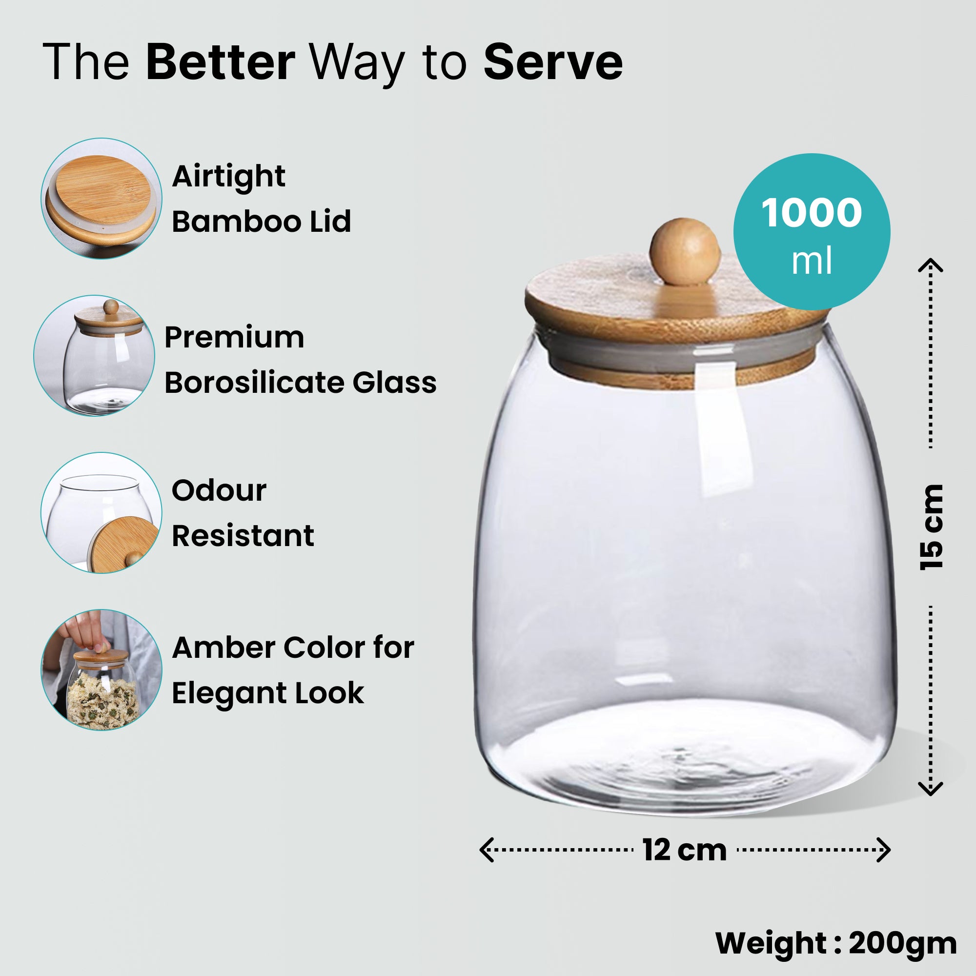 The Better Home Borosilicate Glass Jar - Organizing Spices