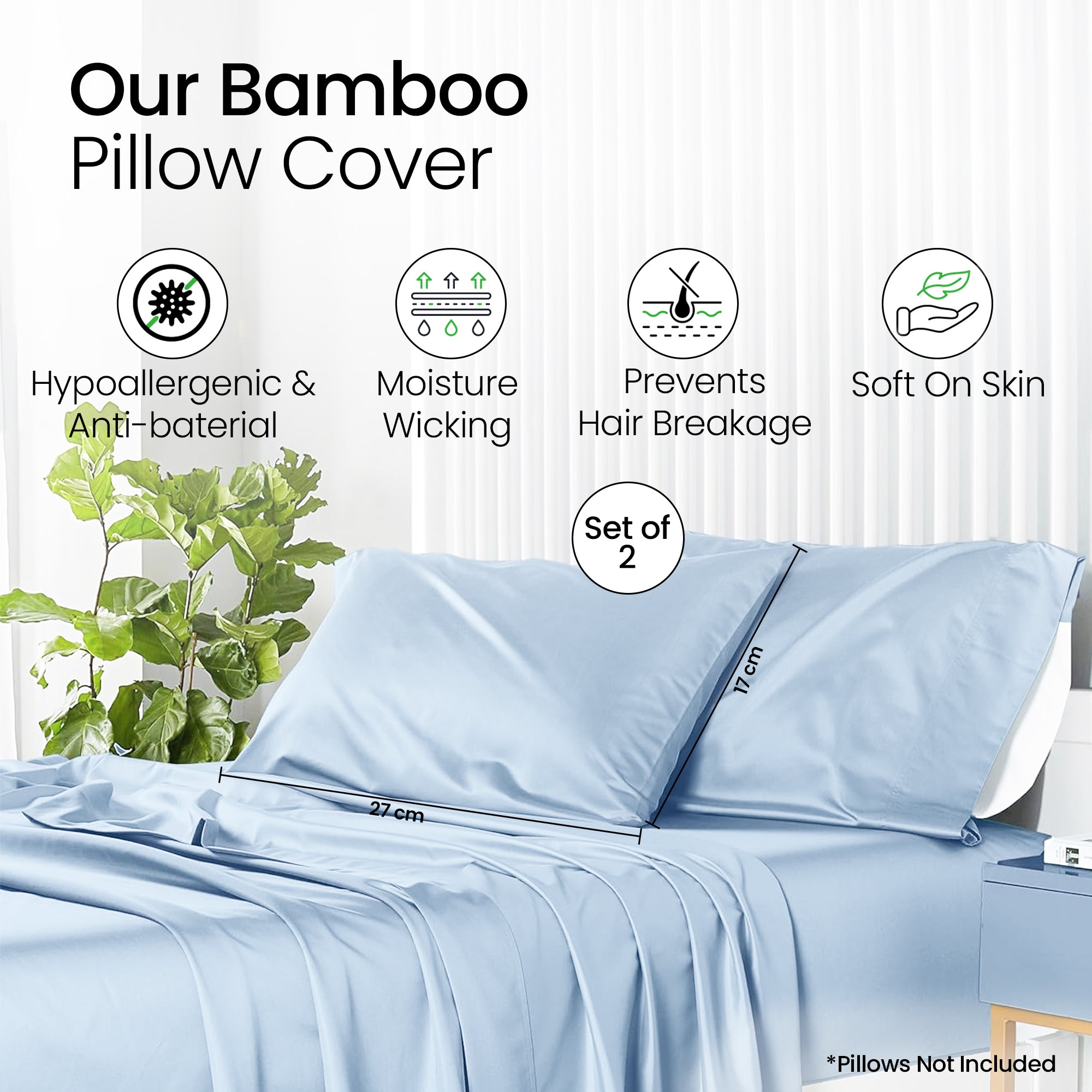 Mush bamboo pillow cover - Hair and skin friendly