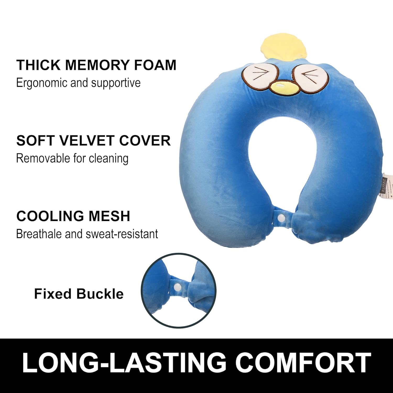 Kuber Industries Soft Microfiber Neck Pillow - Travel comfort