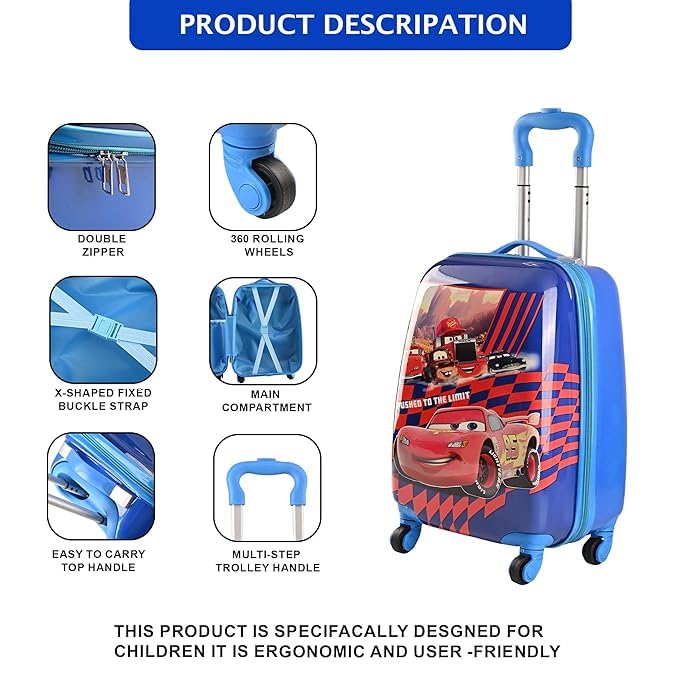 Kuber Industries polycarbonate trolley bag - lightweight for kids