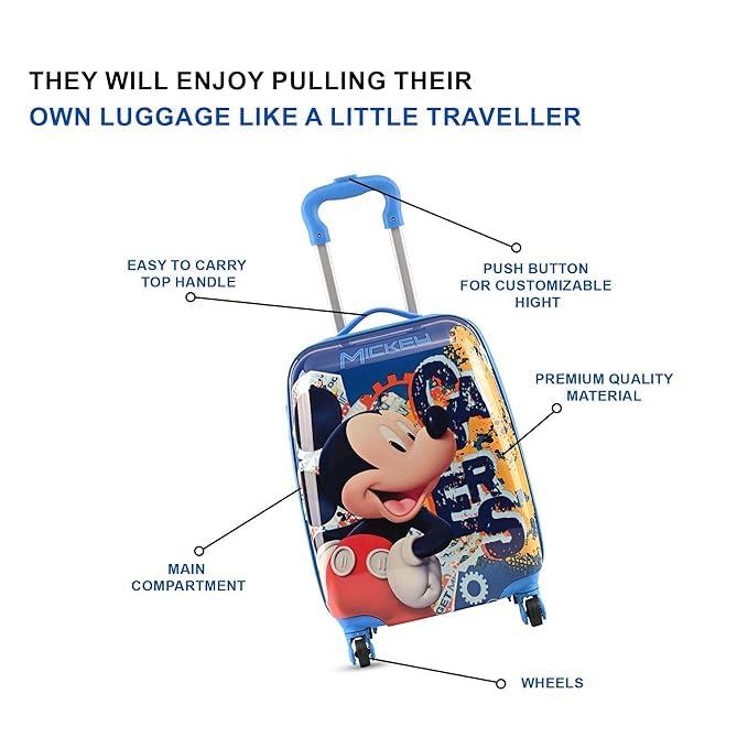 Kuber Industries kids trolley bag - colorful luggage for children