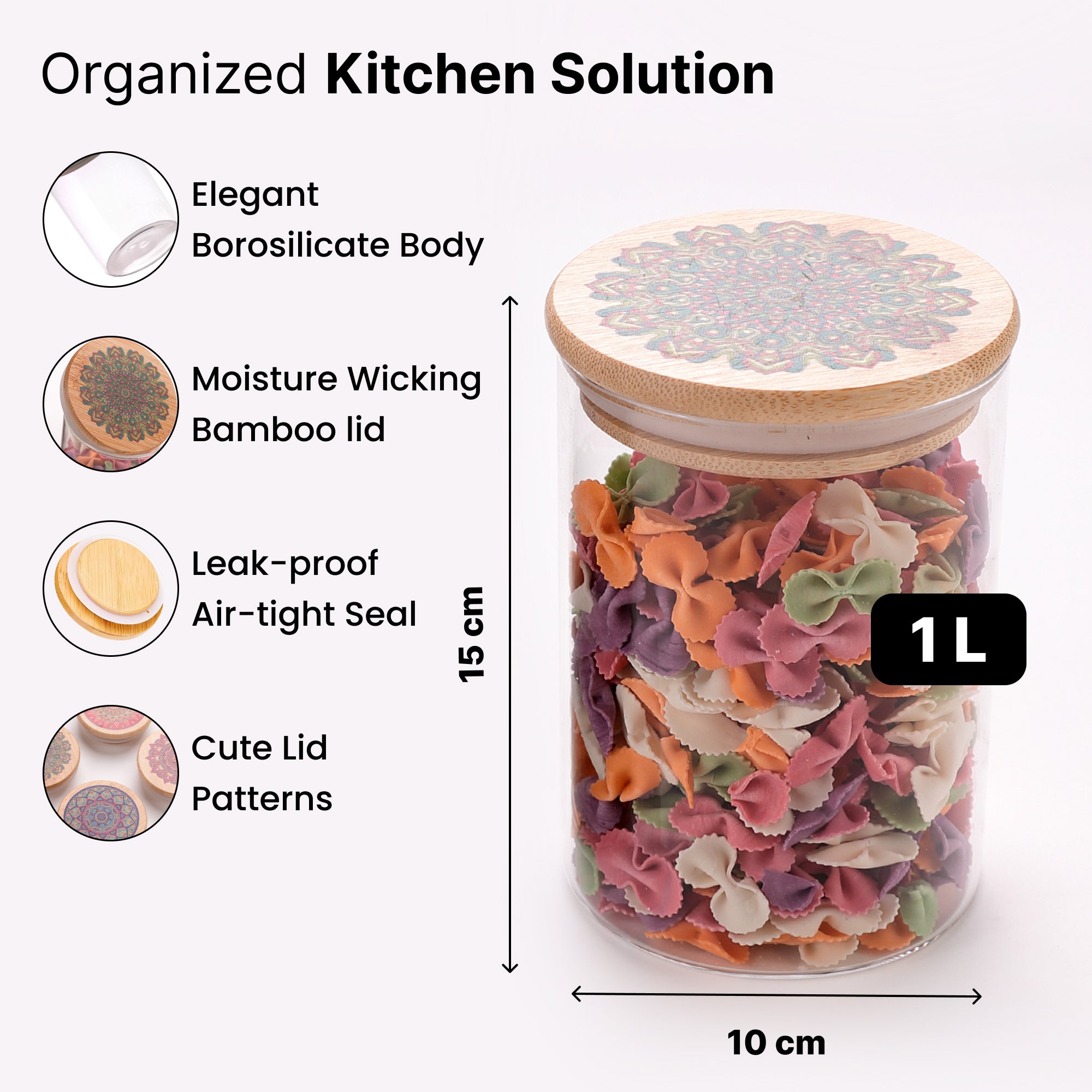 The Better Home UMAI Kitchen Glass Container - Stylish organization for dry fruits