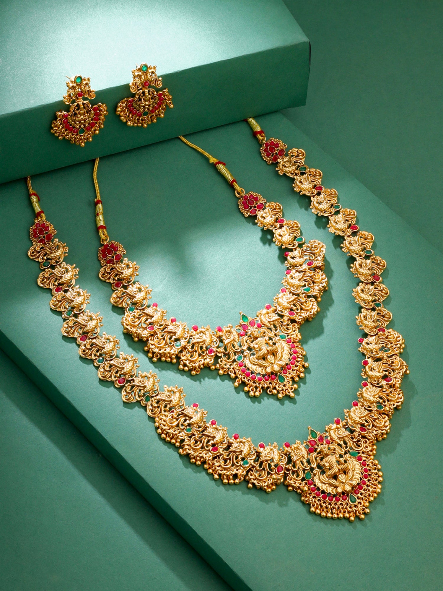 Yellow Chimes Necklace Set - Bridal Look Enhancement