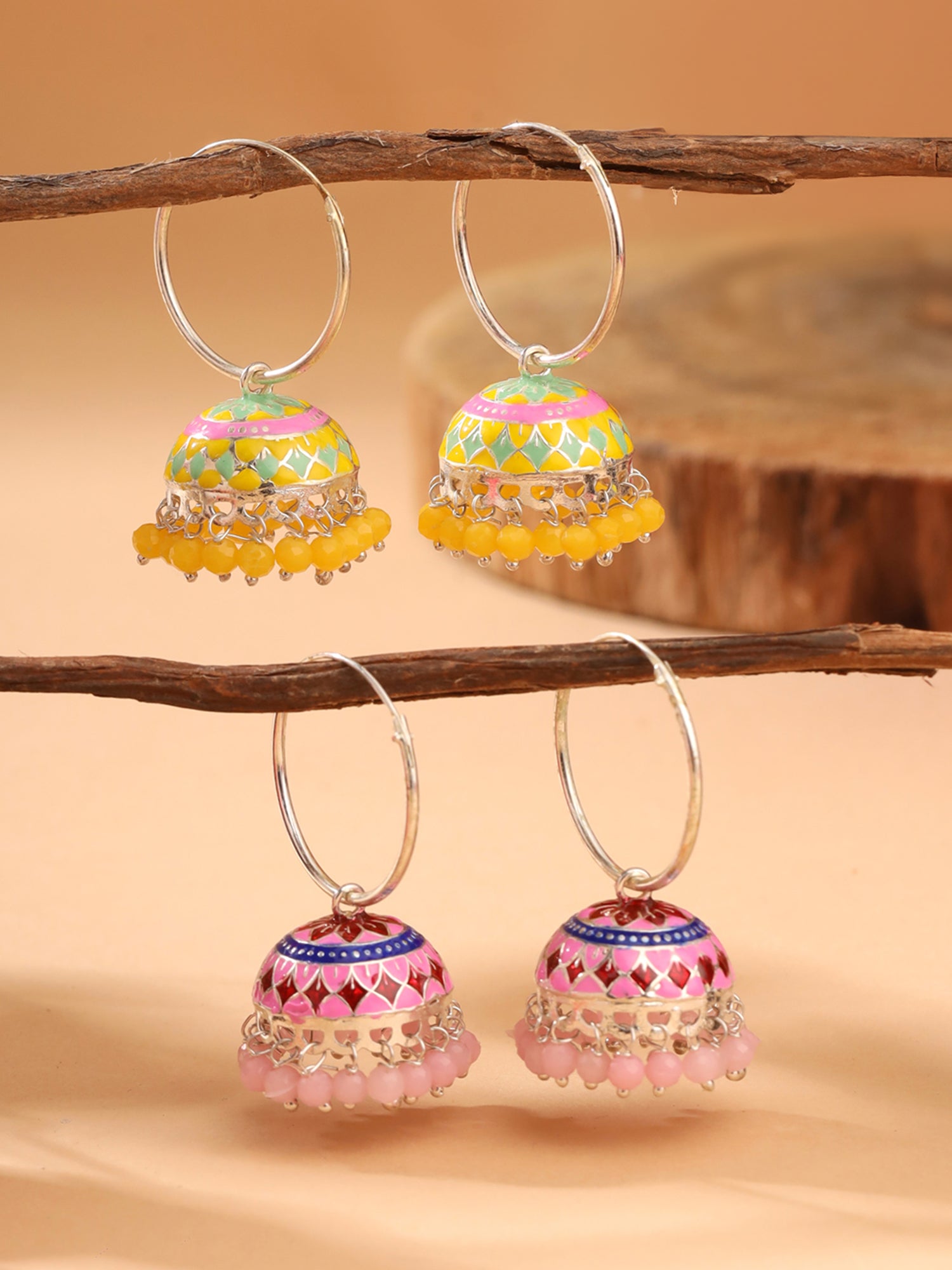 Yellow Chimes Lightweight Jhumka Earrings - Everyday Wear