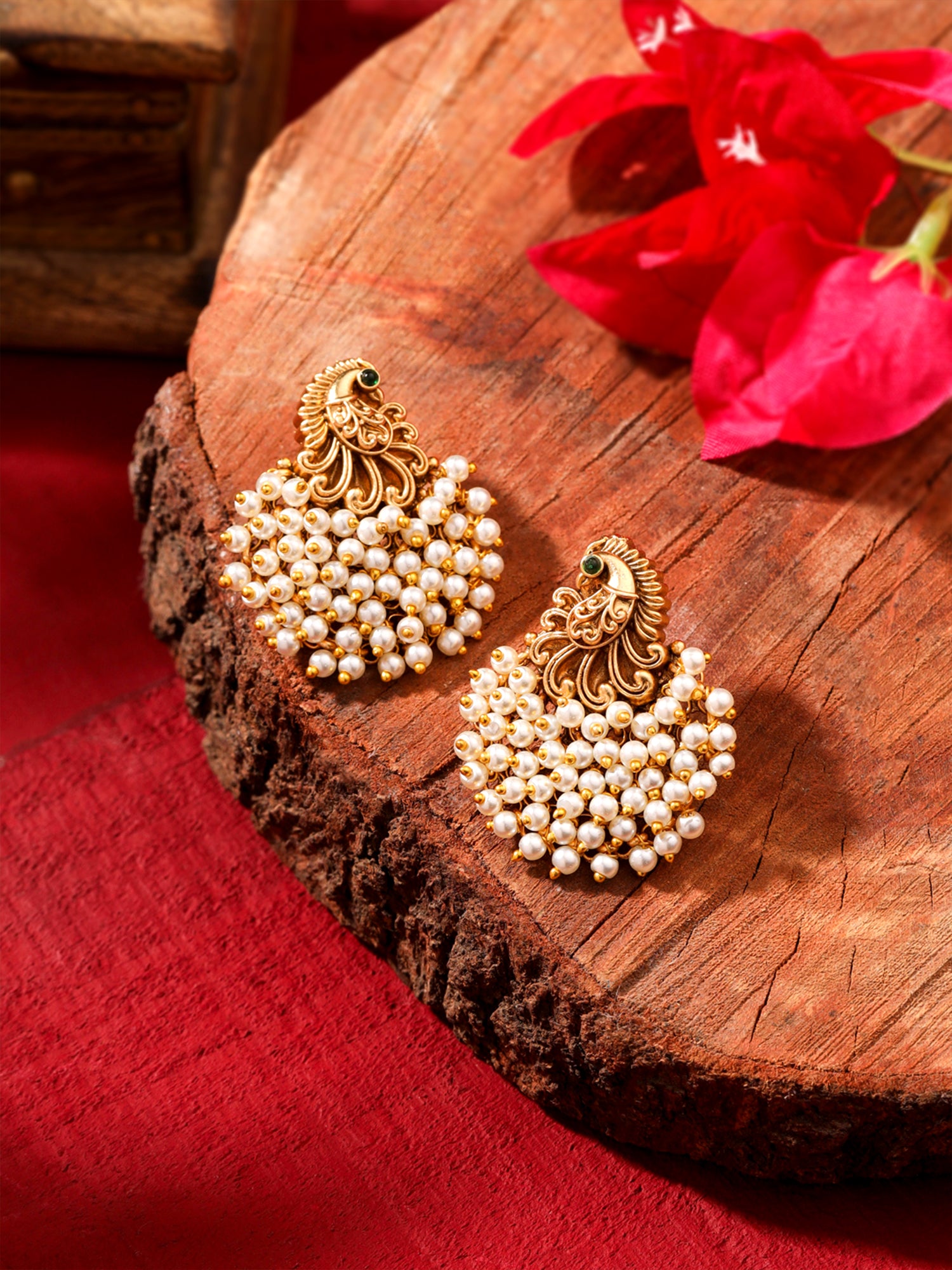 Yellow Chimes pearl drop earrings - stylish accessory