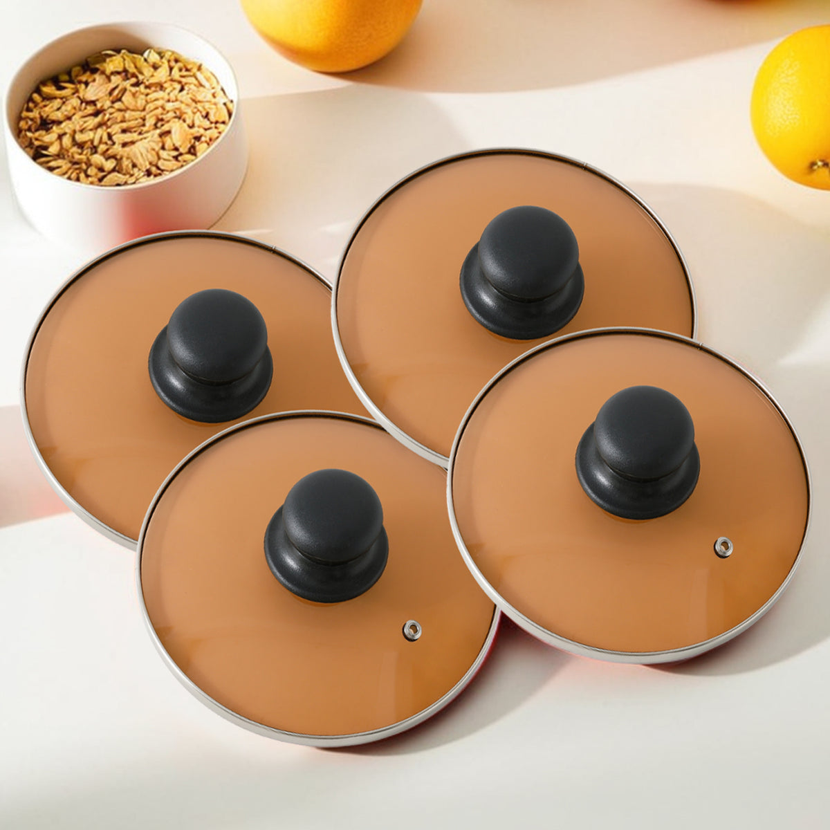UMAI pack of 4 pot lids - convenient cooking solution