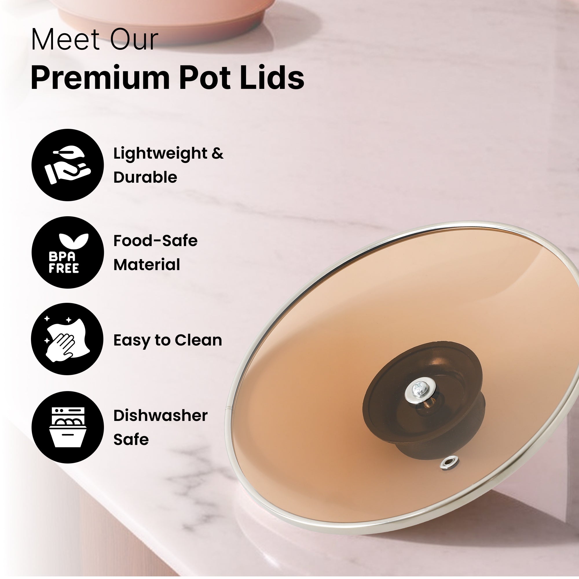 UMAI heat-resistant pot lid - safe handling guarantee