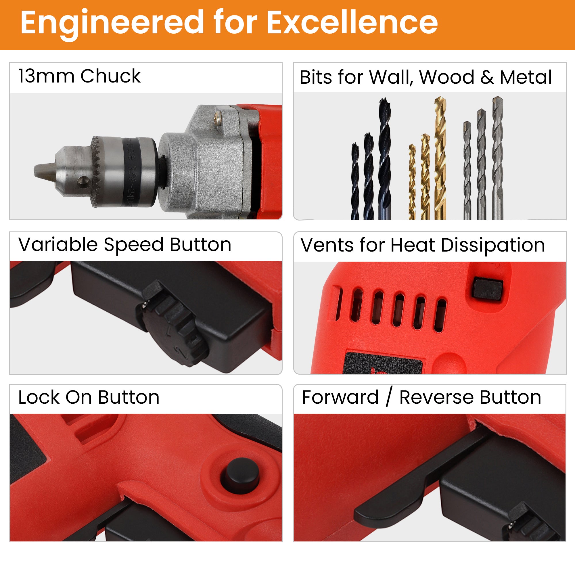 Cheston powerful impact drill - compact and ergonomic