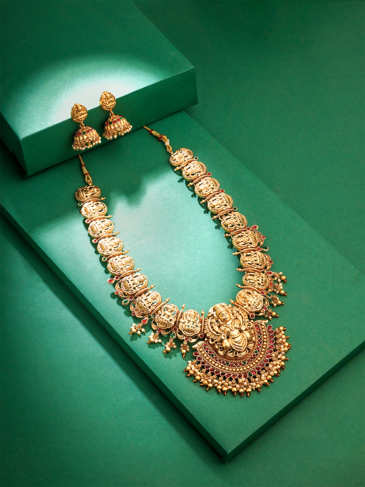 Yellow Chimes long necklace - stylish haldi ceremony