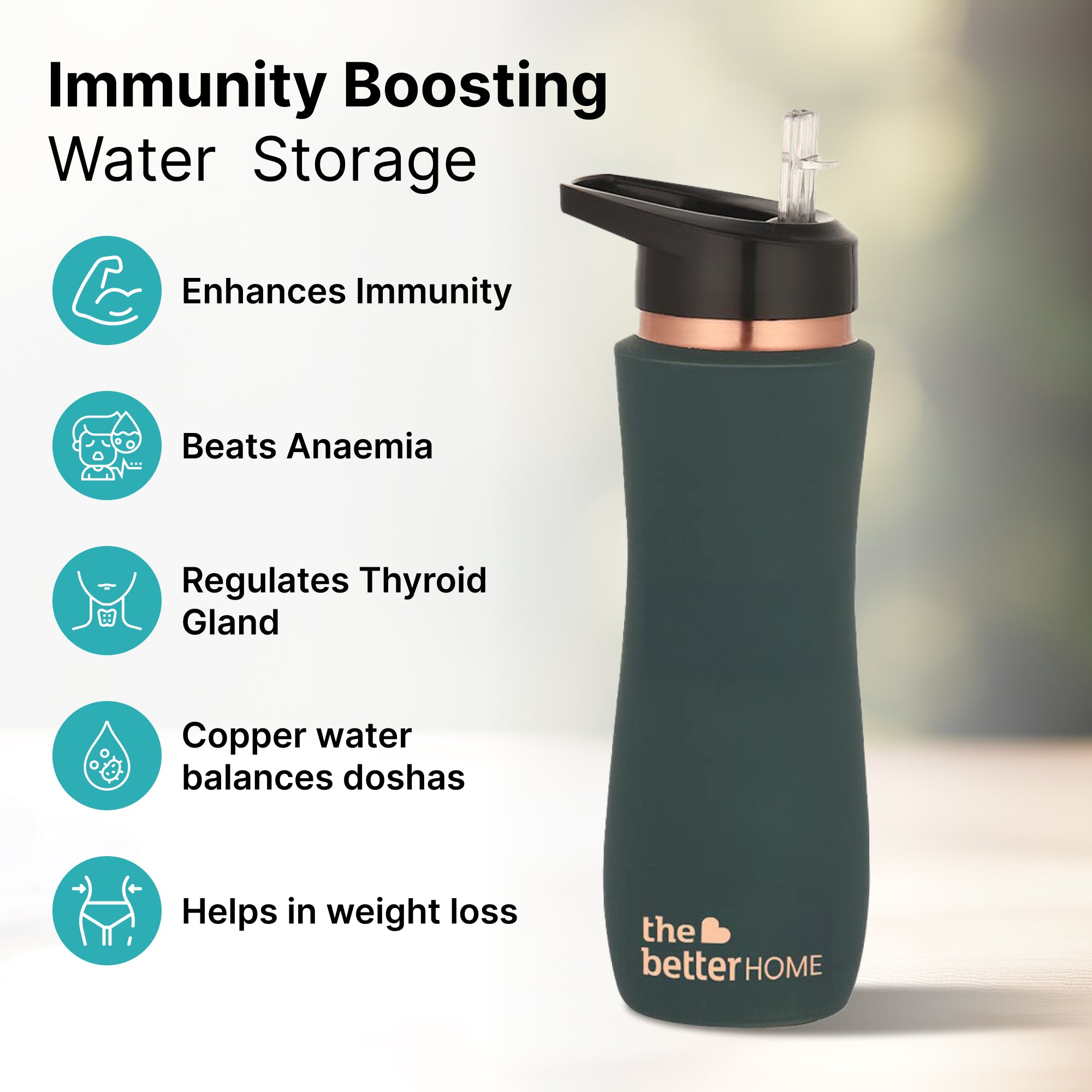 The Better Home Copper Water Bottle - Eco-Friendly Choice