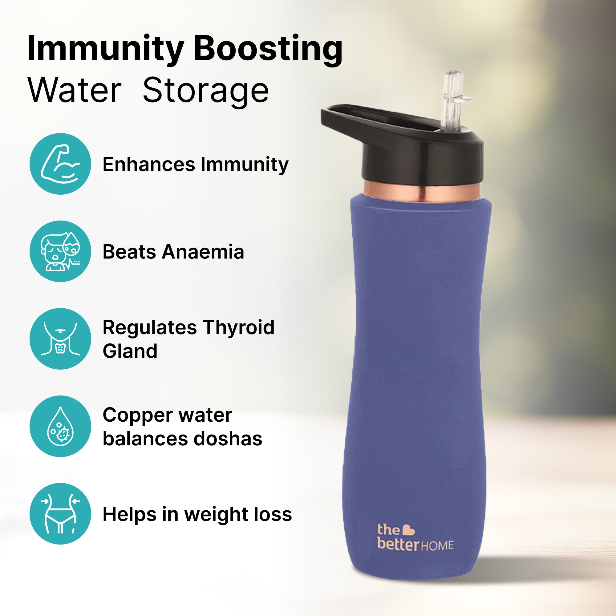 The Better Home copper water bottle - eco-friendly travel solution