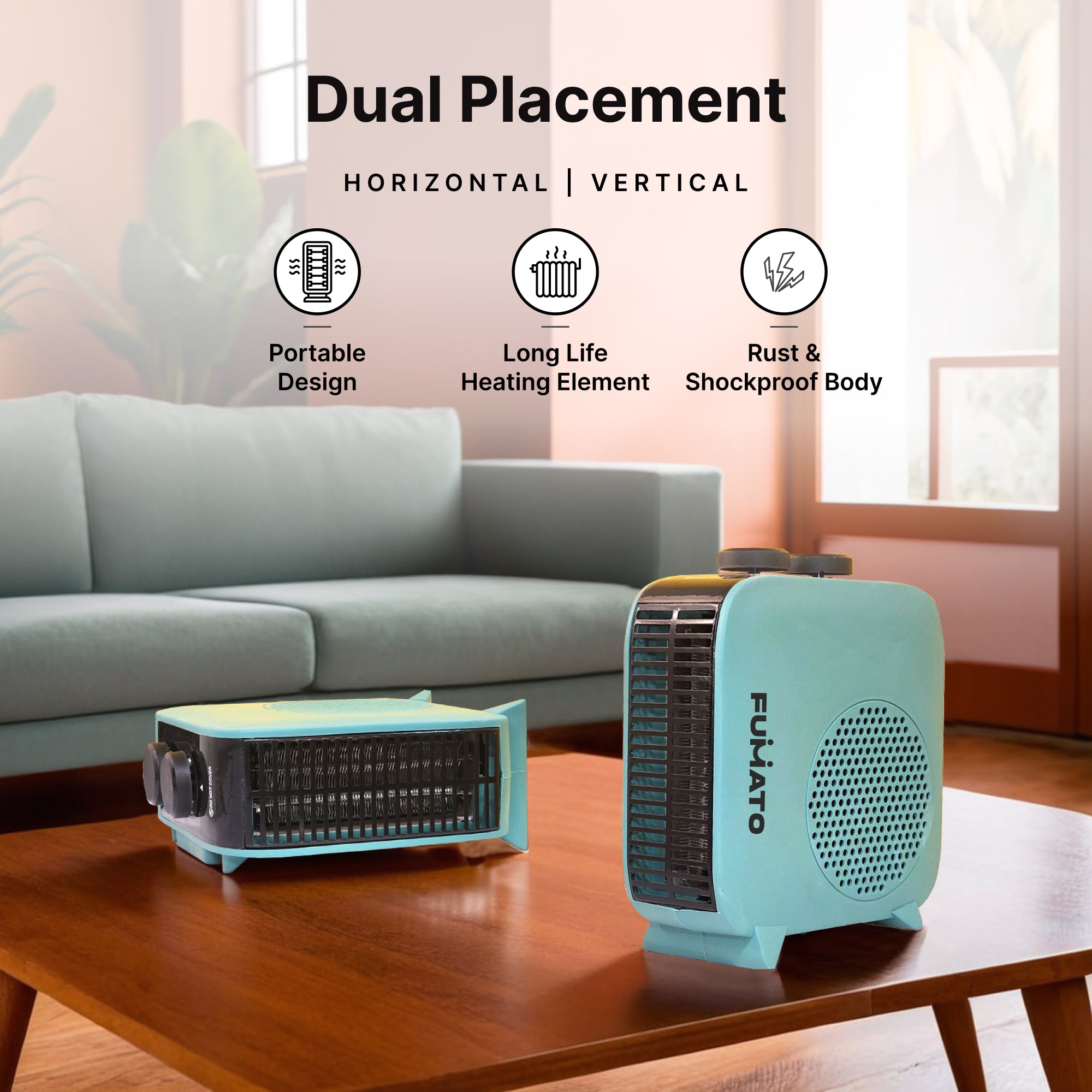 Fumato Portable Room Heater - Safety features for peace of mind