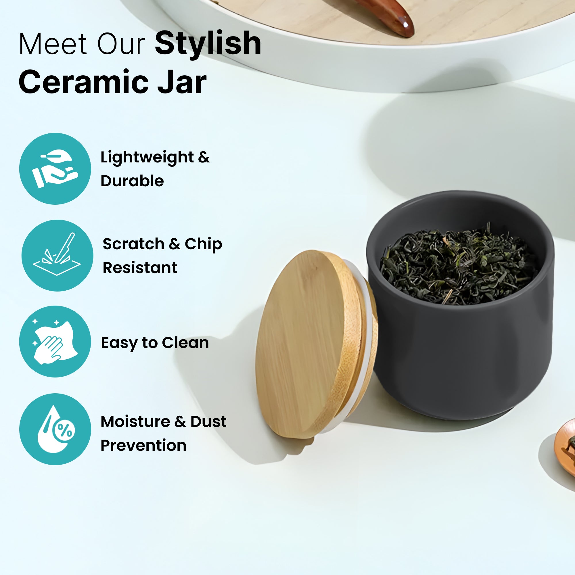The Better Home black storage jars - Elegant home display