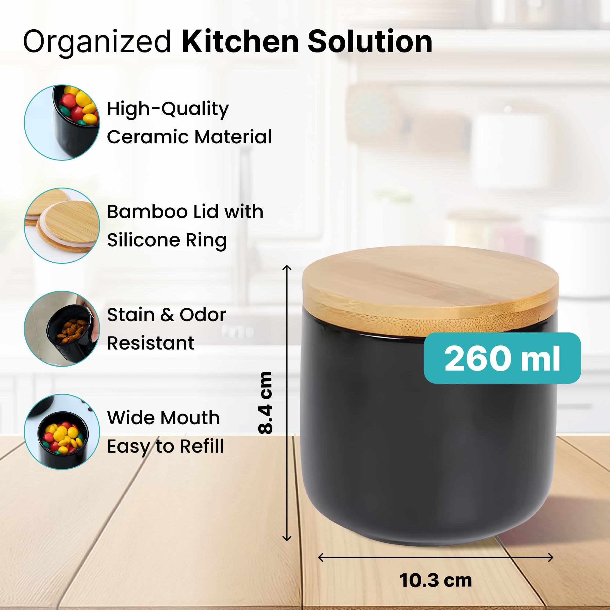 The Better Home bamboo lid jars - Fresh storage for snacks