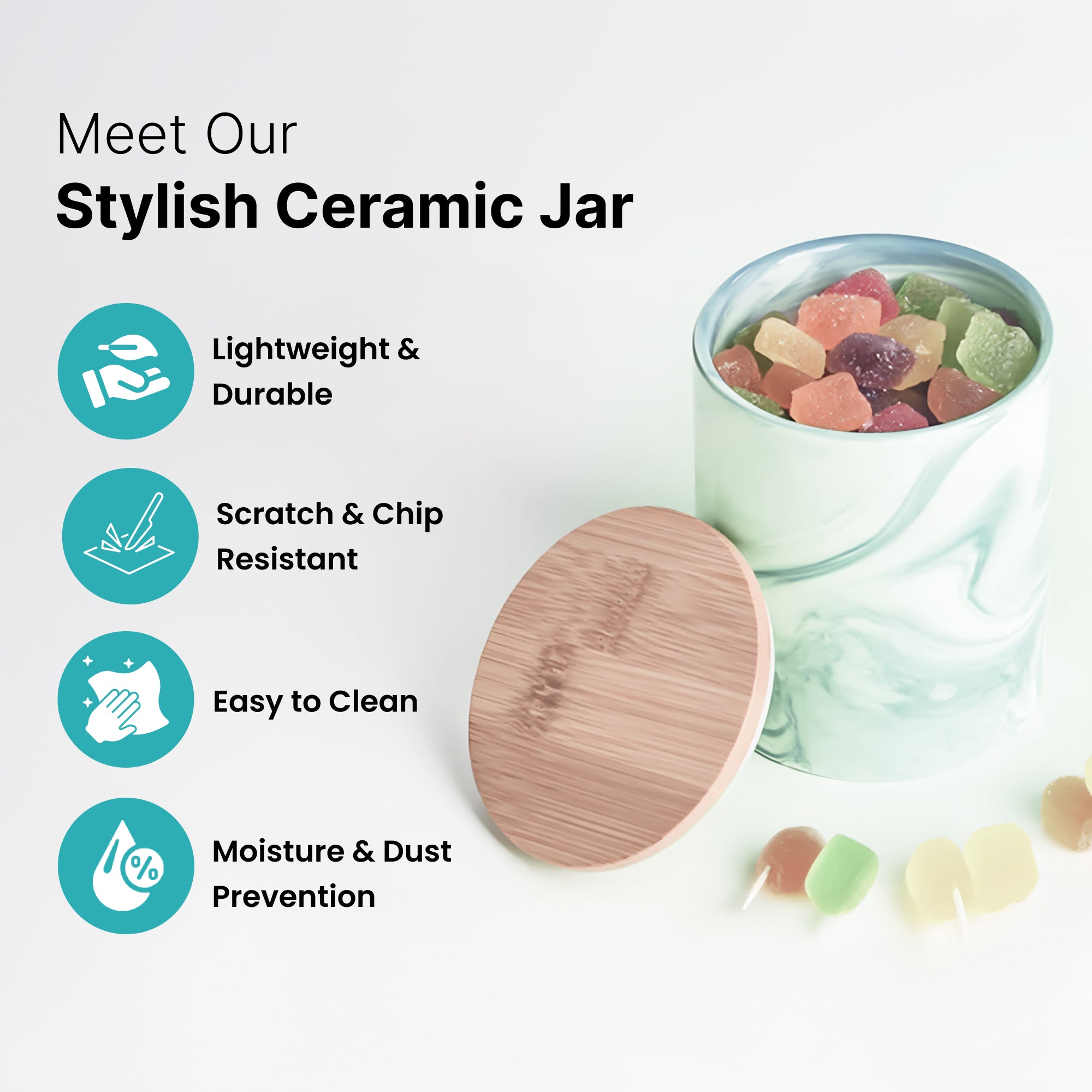 The Better Home marble green jars - fresh ingredient storage
