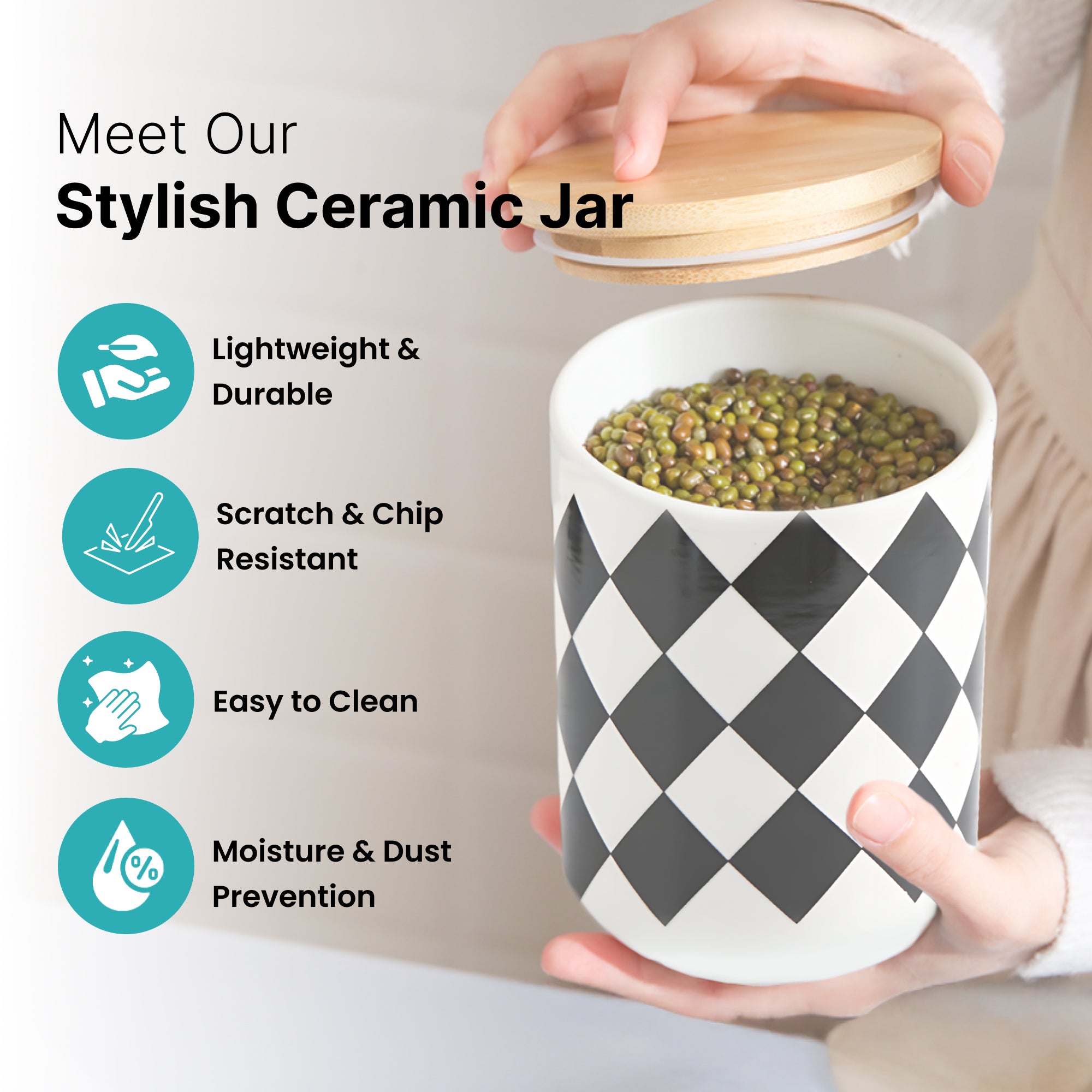 The Better Home ceramic jars - Airtight storage for food