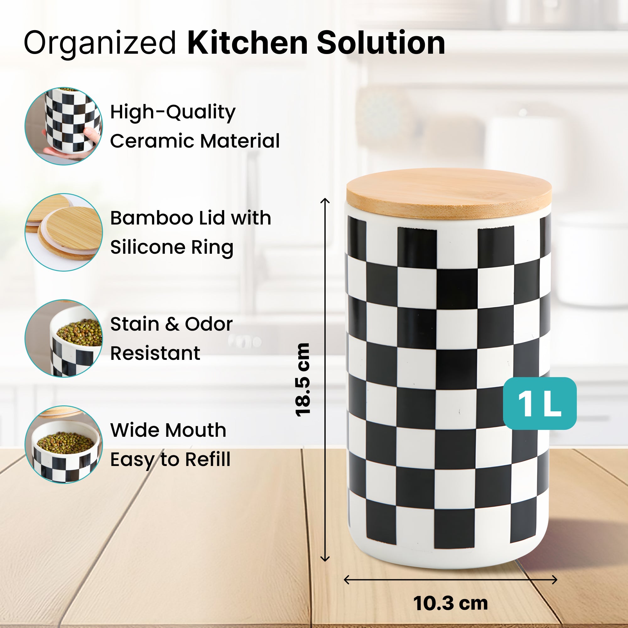 The Better Home bamboo lid jars - elegant kitchen decor
