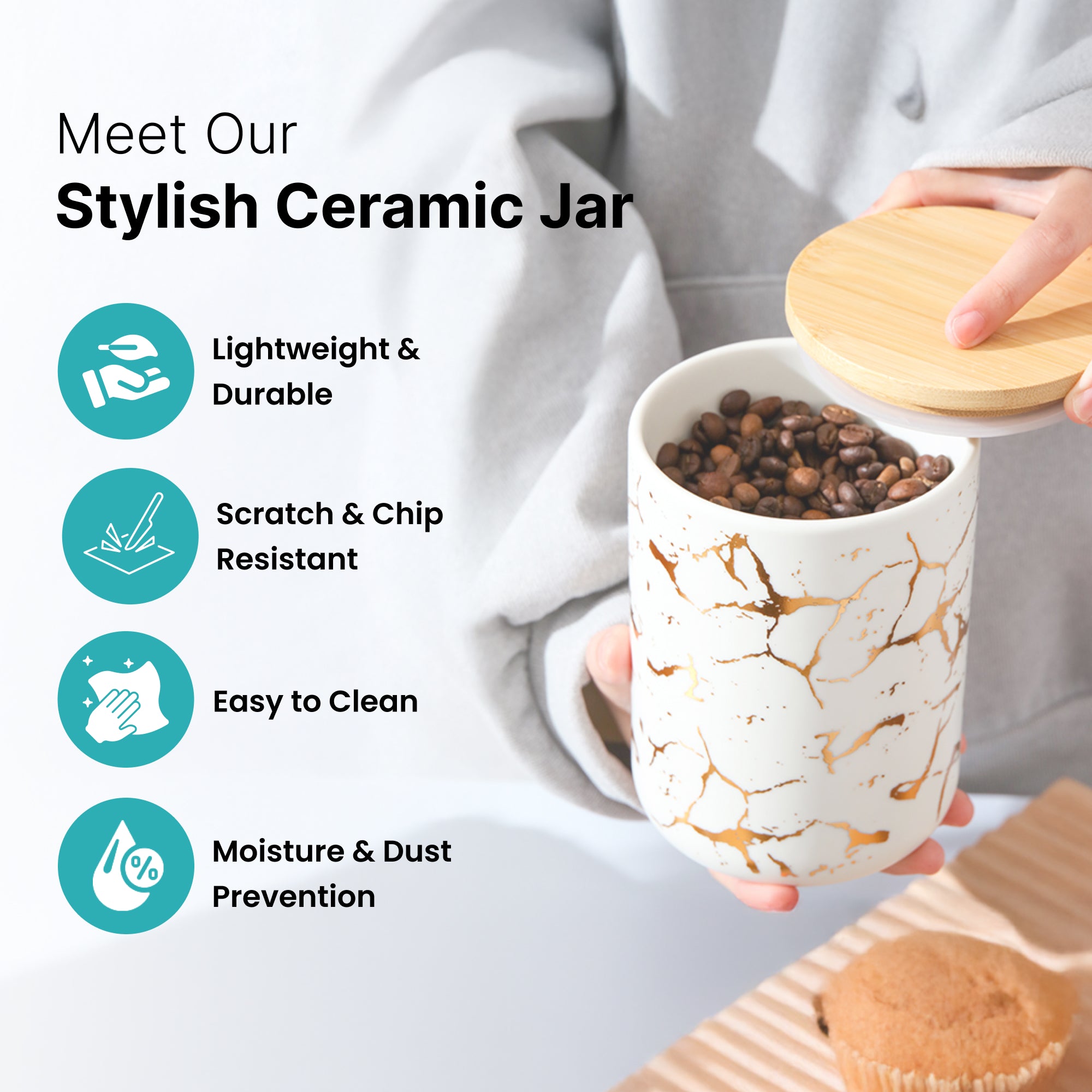 The Better Home white-gold container - premium kitchen decor