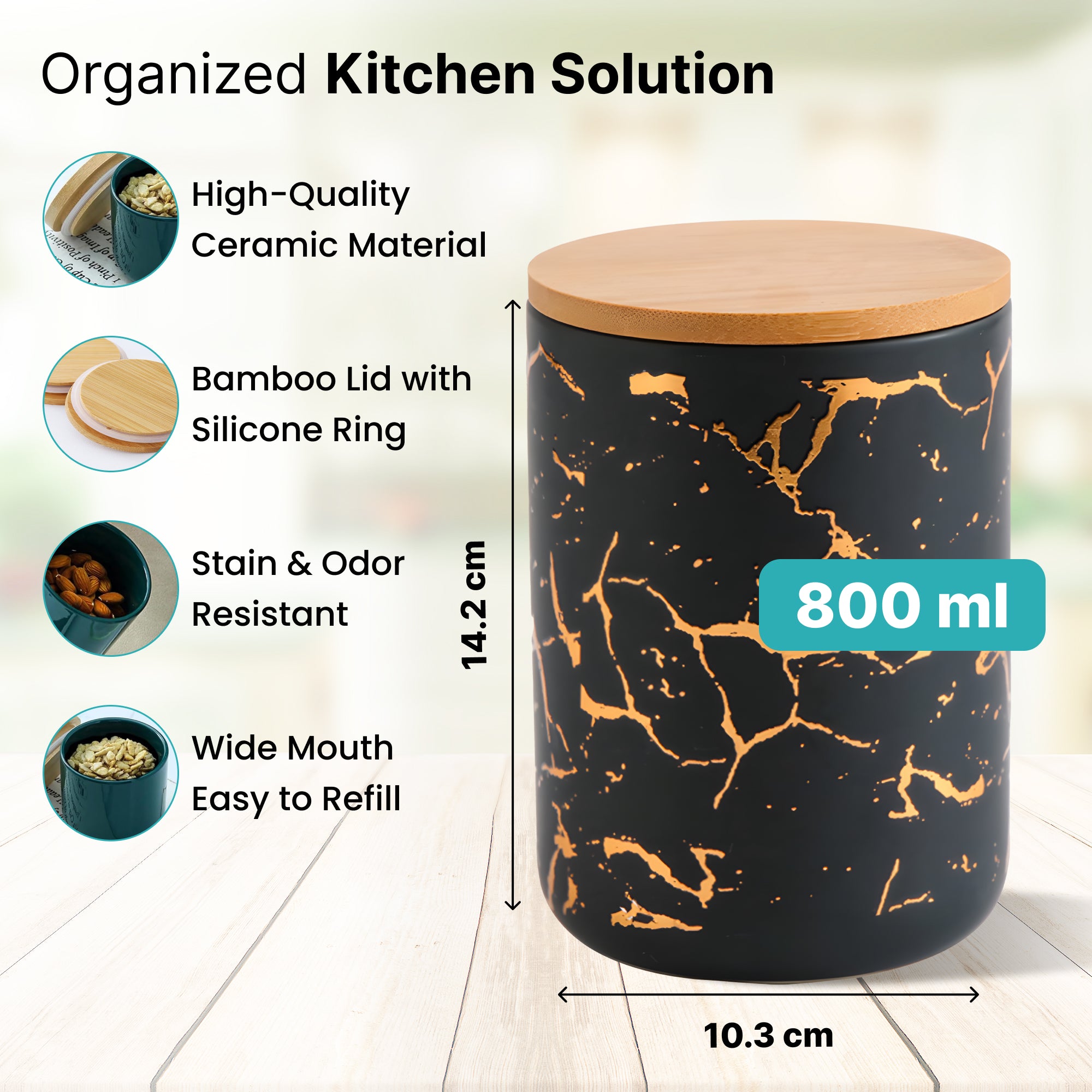 The Better Home Bamboo Lid Storage Jar - ideal for tea and coffee