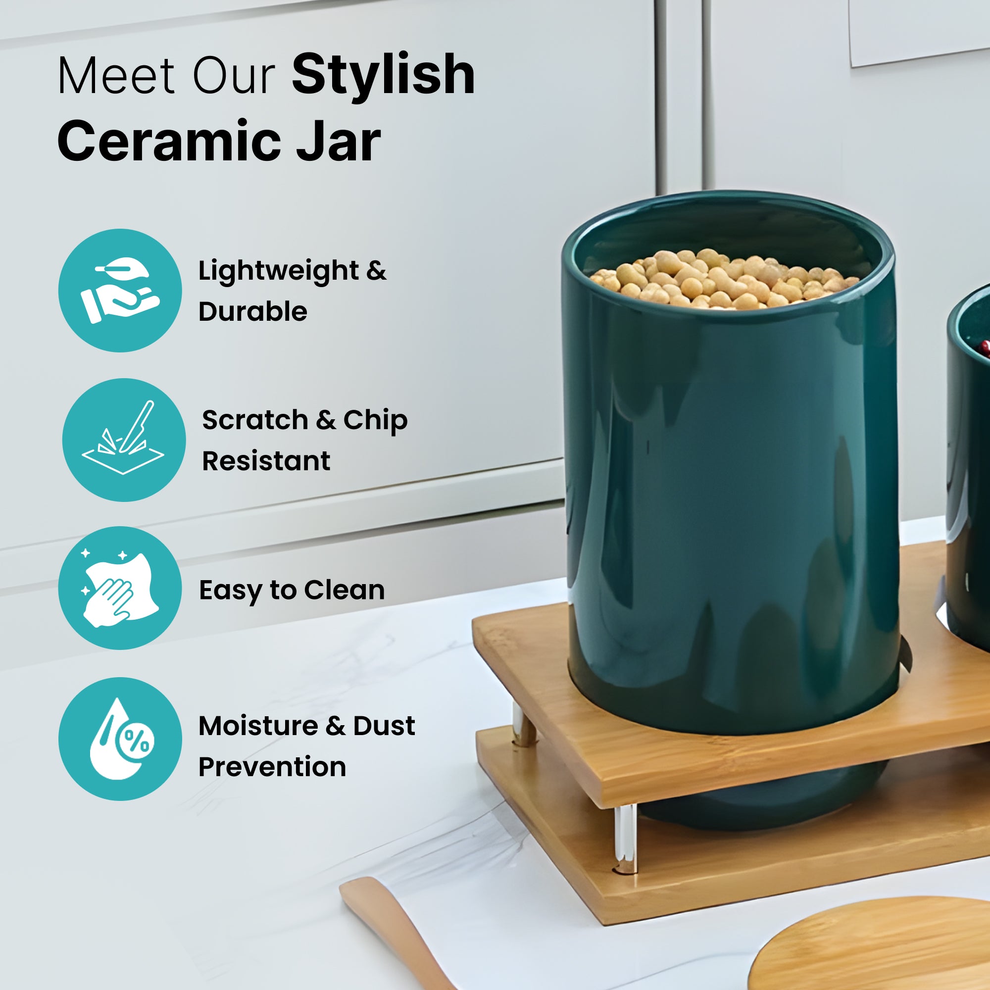 The Better Home kitchen storage jars - sustainable bamboo lids