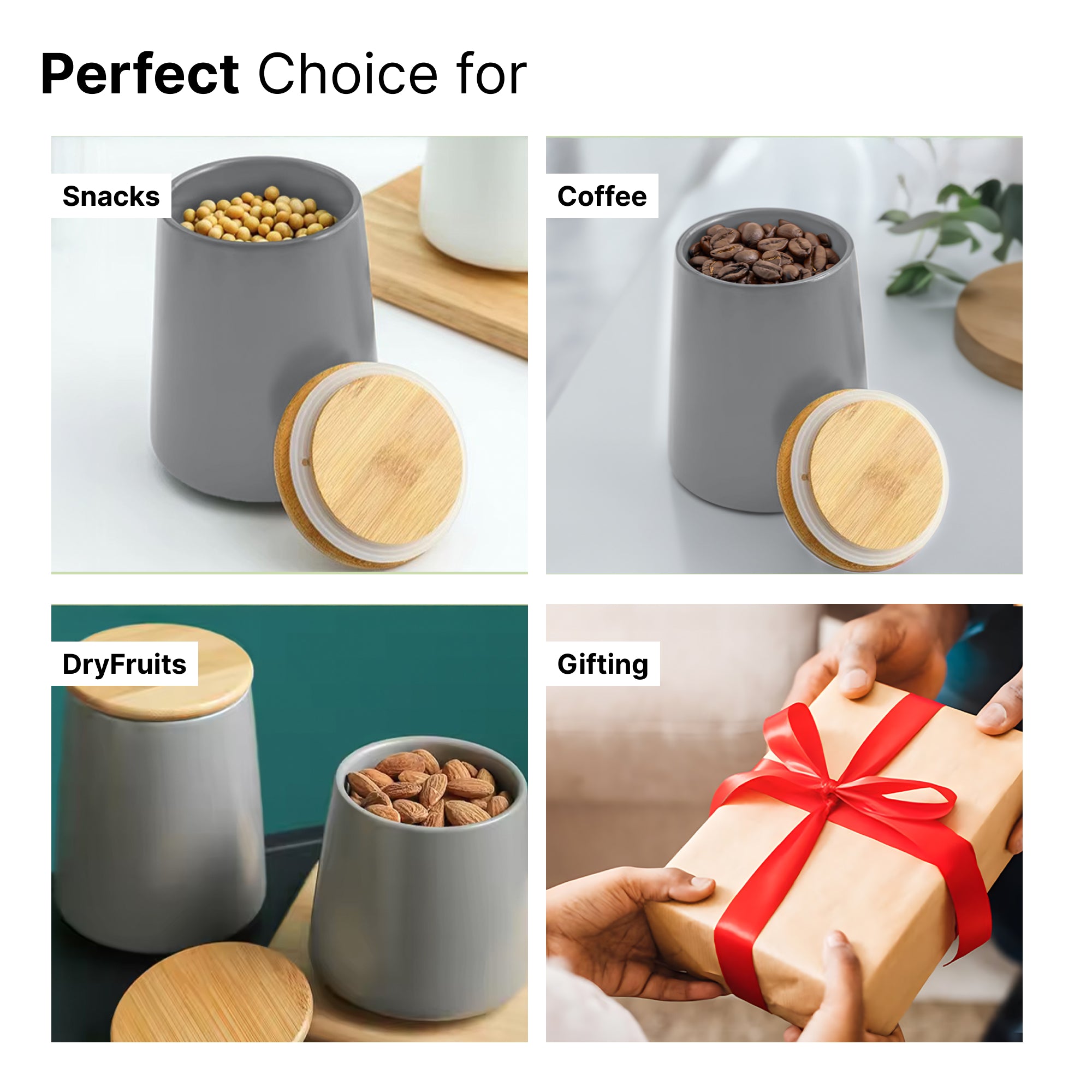The Better Home grey storage jar - pulse container