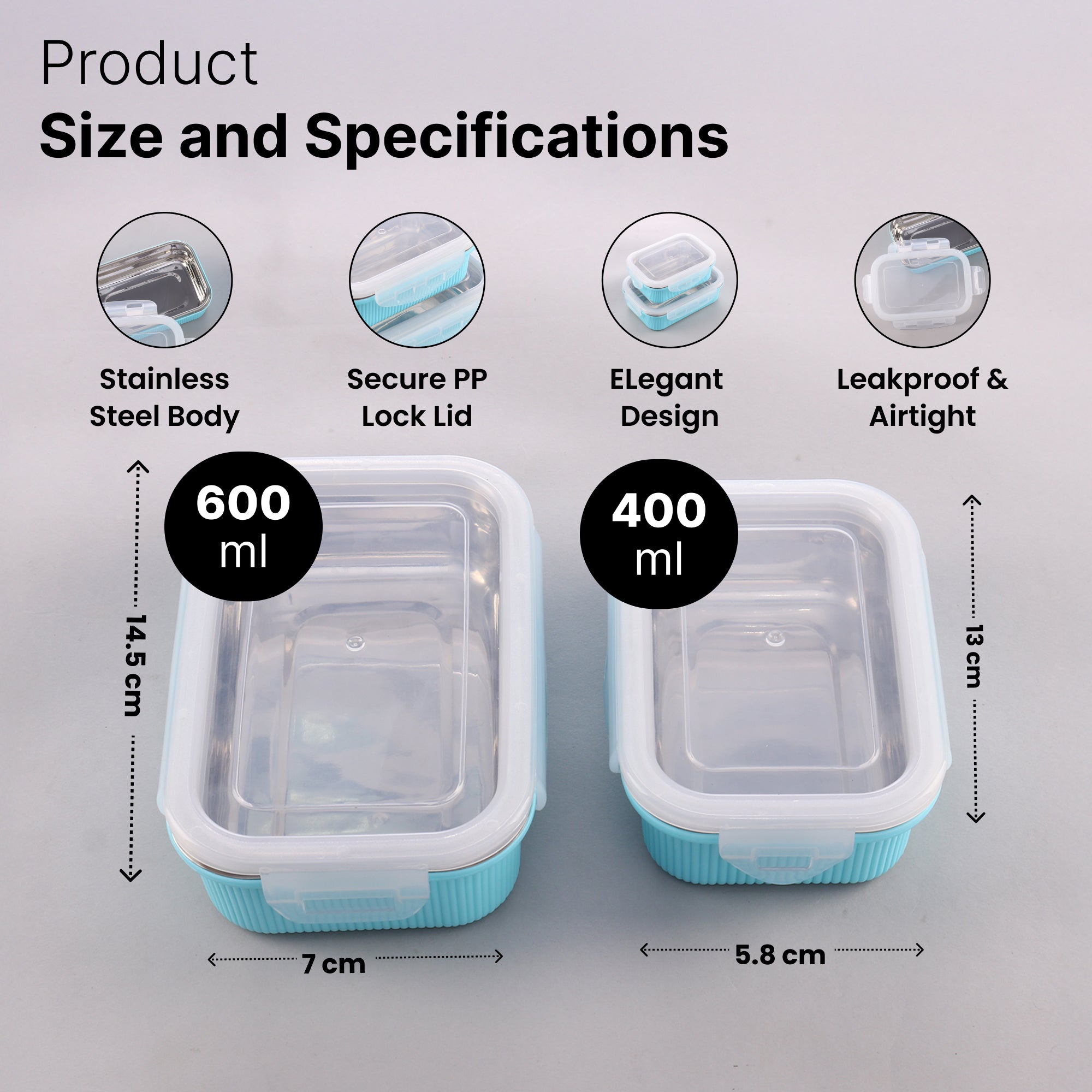 UMAI blue stainless steel tiffin box - durable for everyday meals