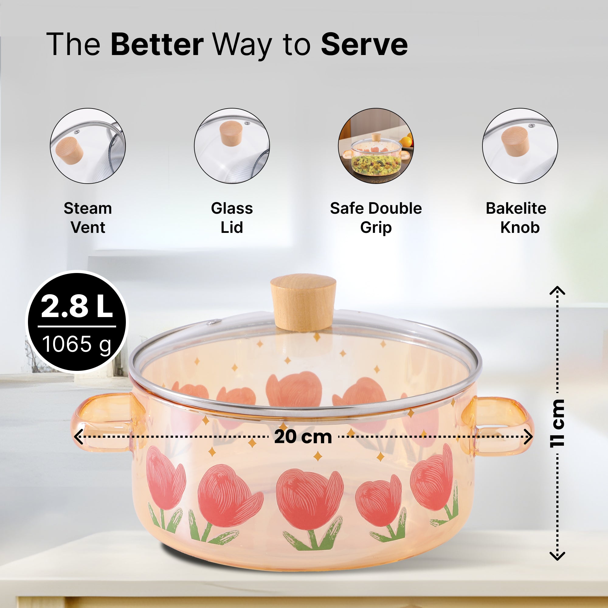UMAI glass cooking pot - safe for induction stove