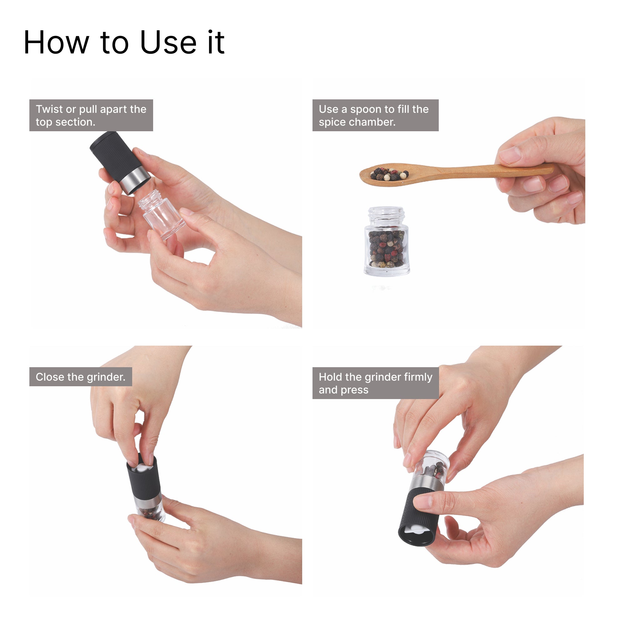 UMAI stainless steel salt grinder - stylish kitchen accessory