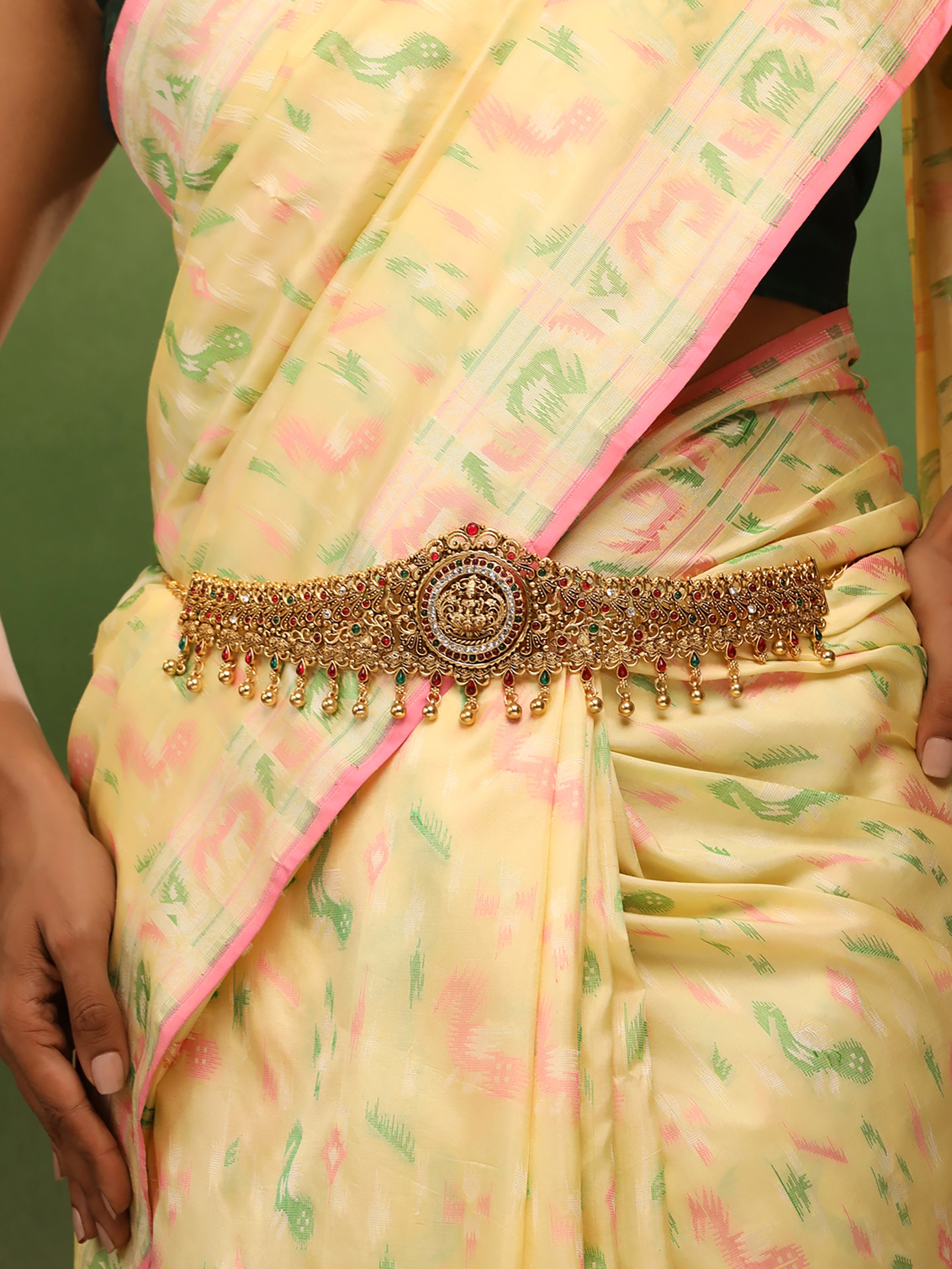 Yellow Chimes Kamarbandh - Adjustable bridal kamarbandh