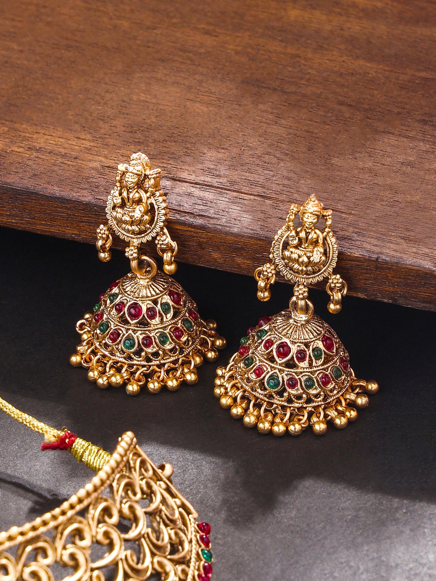 Yellow Chimes temple jewellery set - traditional wedding accessory