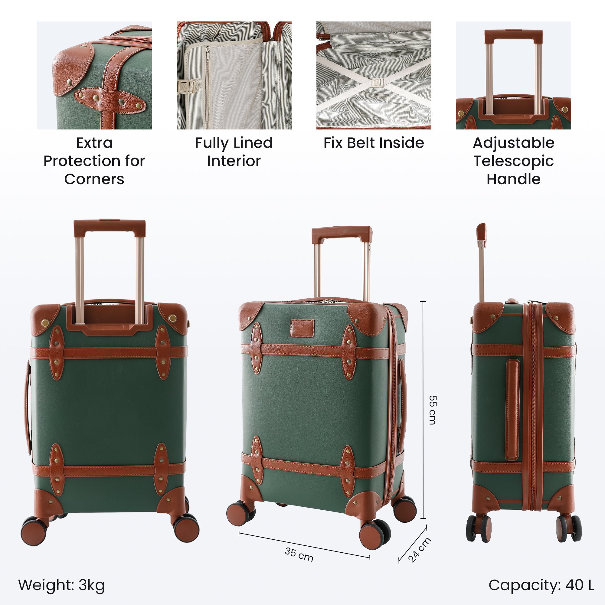 Clownfish Trolley Bag - Stylish Green Travel Companion