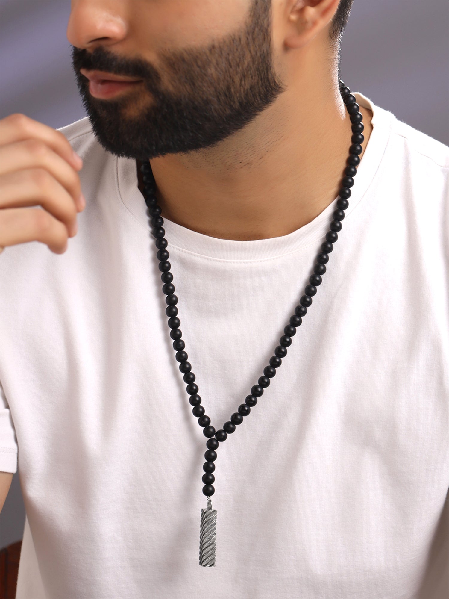 Yellow Chimes Men's Bead Chain - Elegant addition to outfit