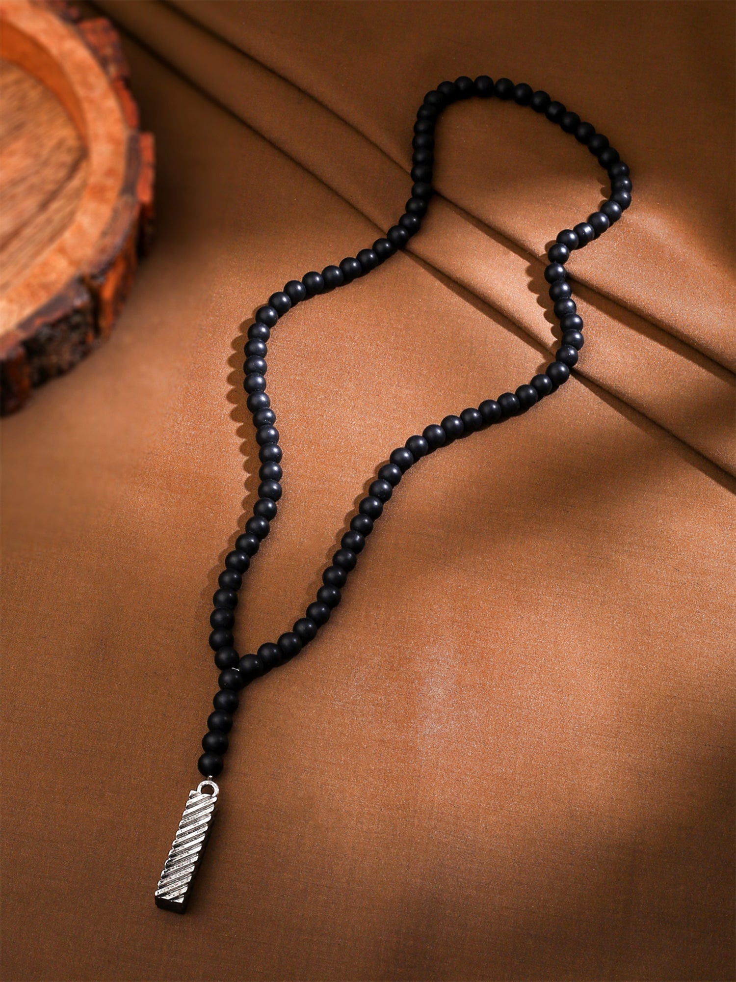 Yellow Chimes Black Beads Necklace - Stylish accessory for men