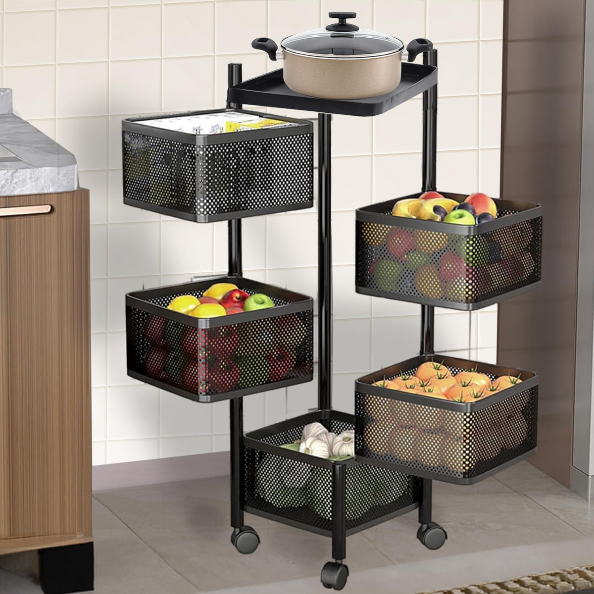 Kuber Industries revolving rack - Space-saving storage design