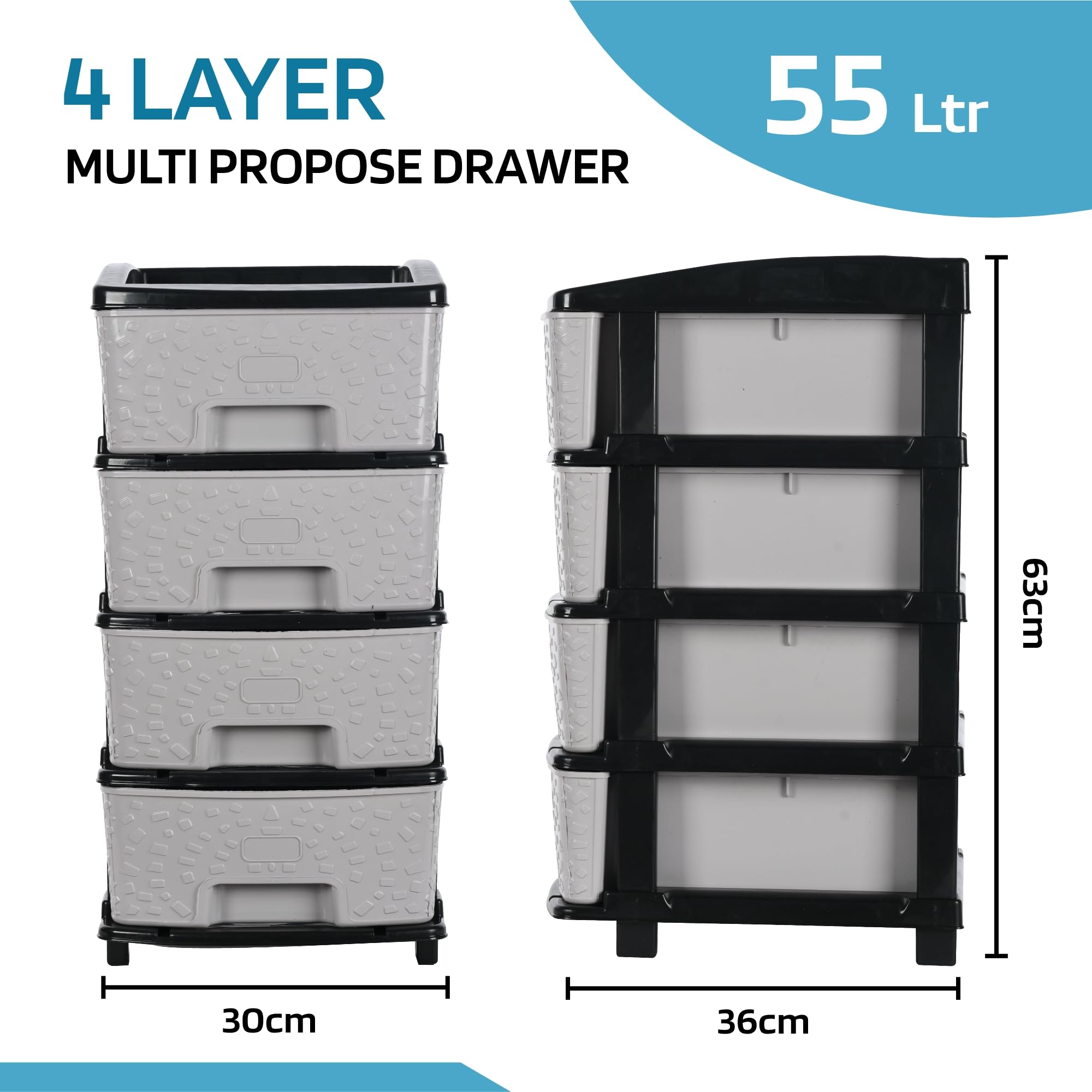 Kuber 55L Drawer Organizer - Versatile Storage for Bedrooms