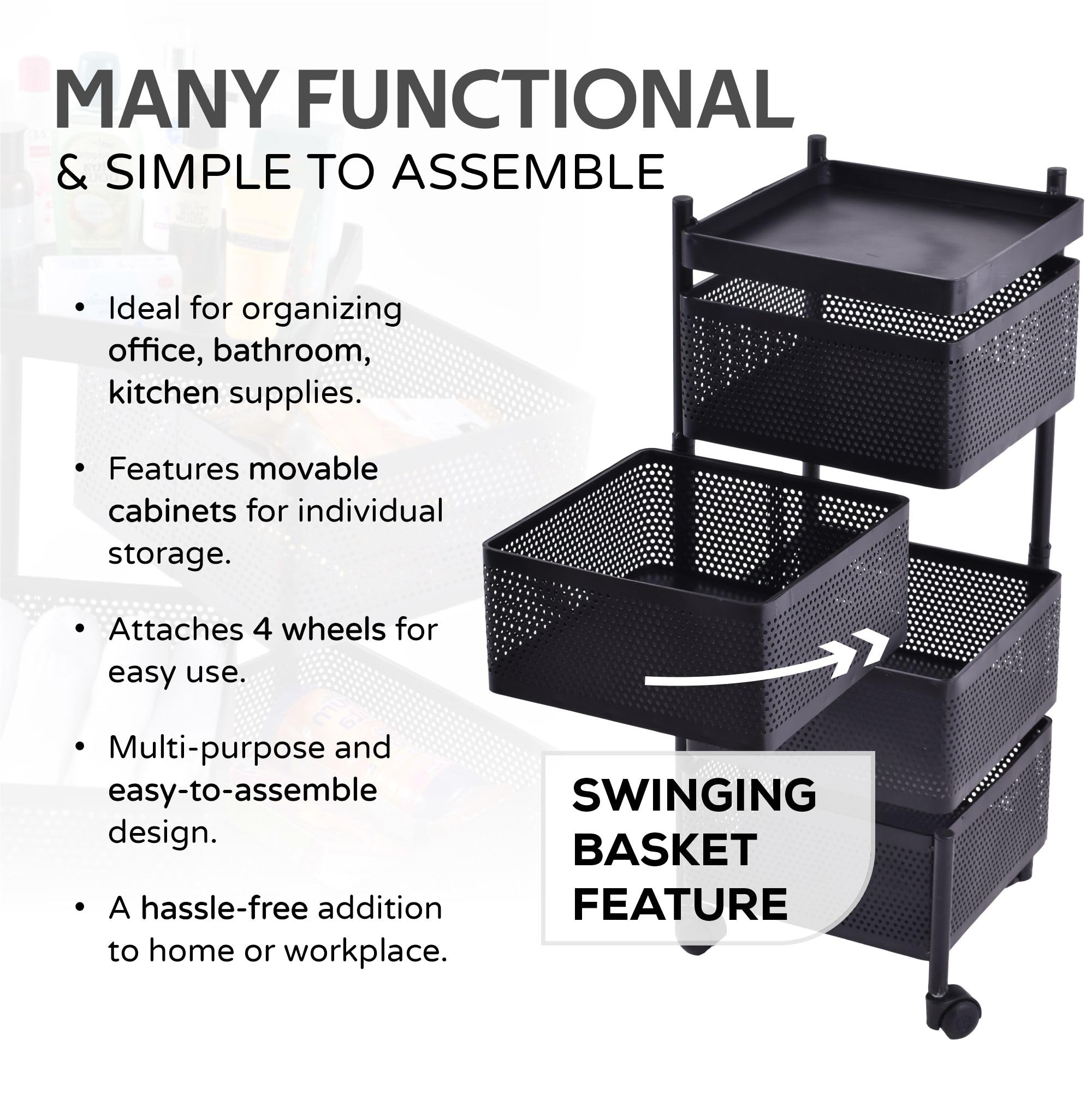 Kuber Industries storage trolley - Bathroom storage solution