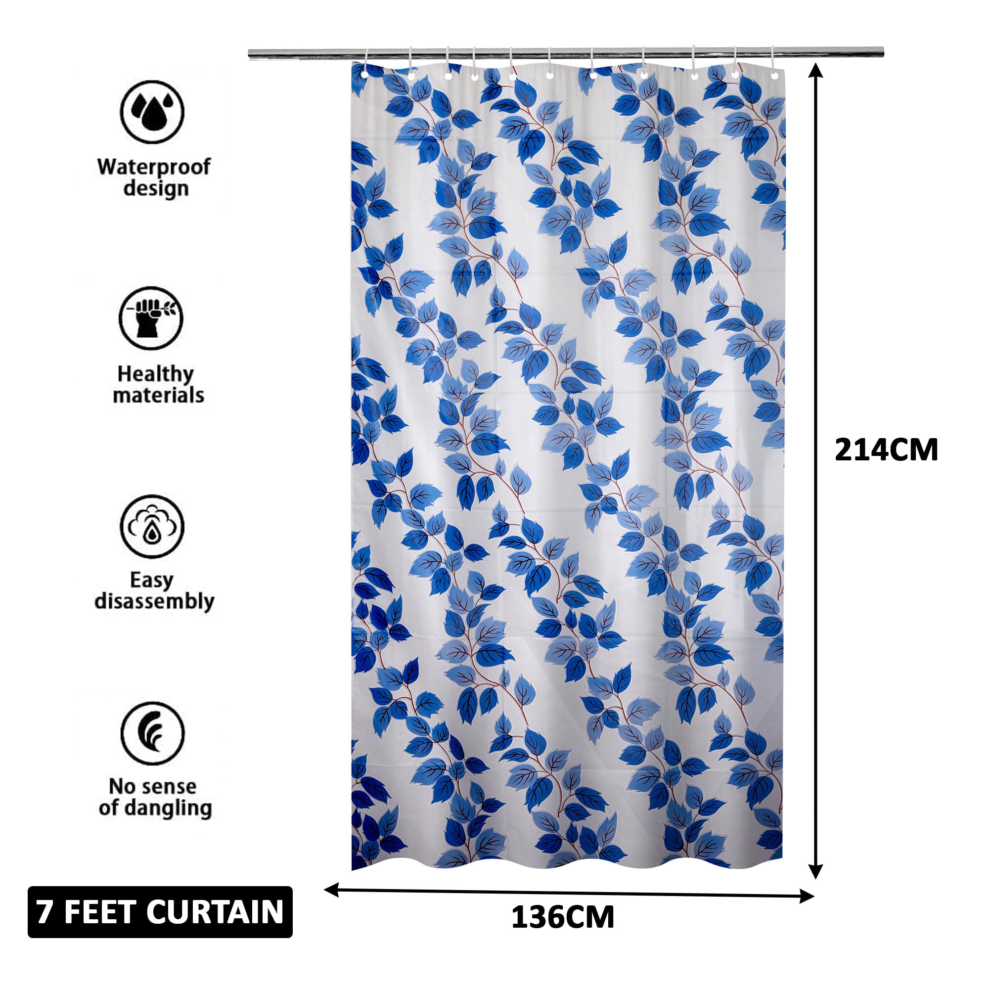 Kuber Industries shower curtain - Easy installation for hassle-free setup