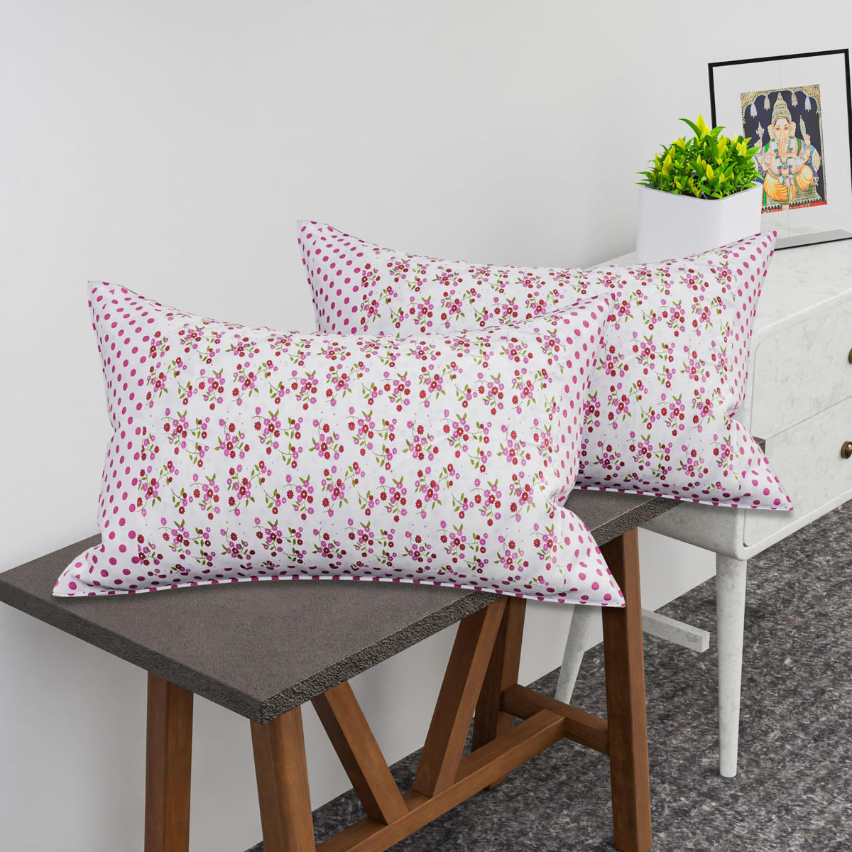 Kuber Industries floral pillow covers - Elegant home decor